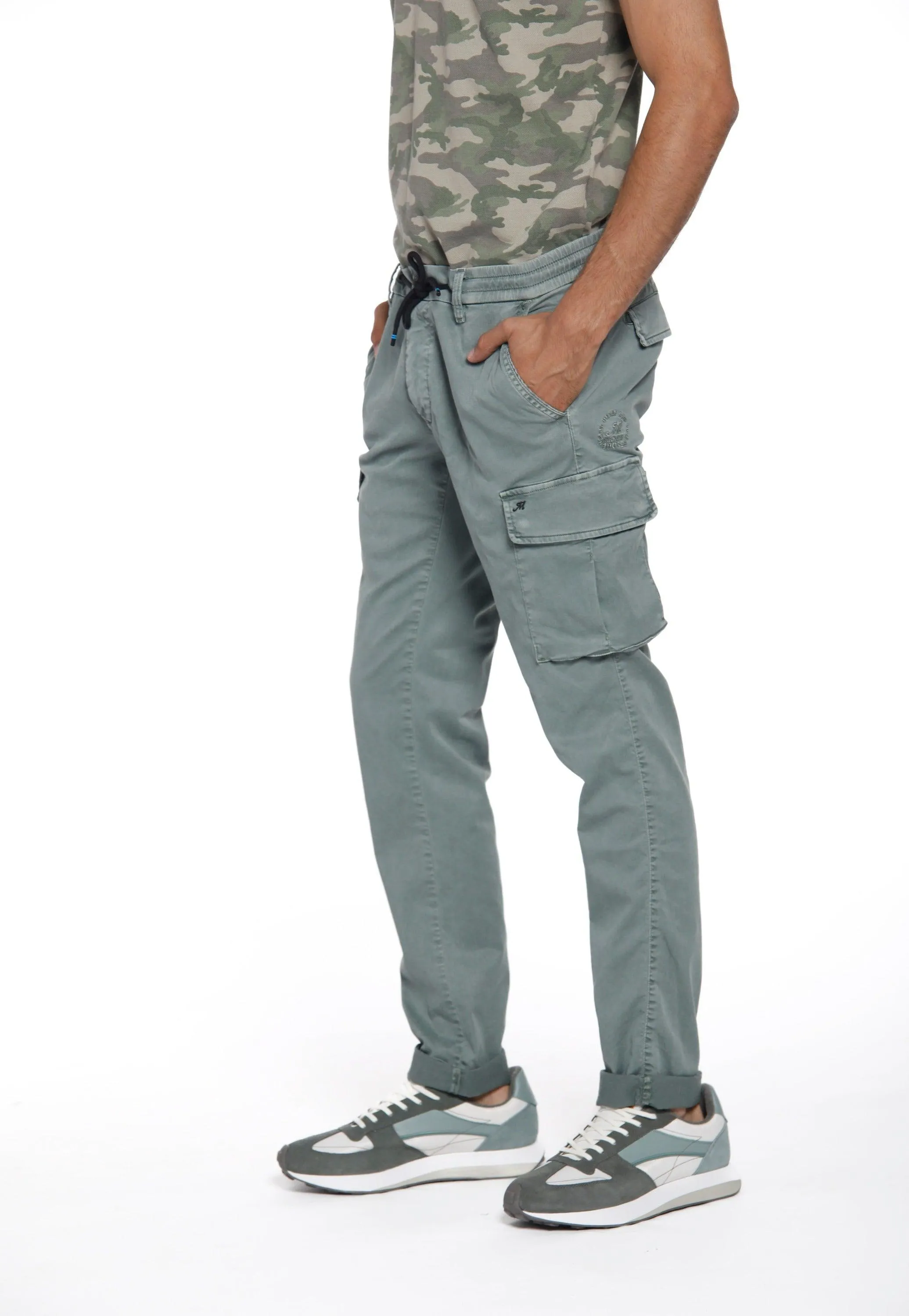 Chile Jogger pantalone cargo uomo in twill di cotone extra slim fit