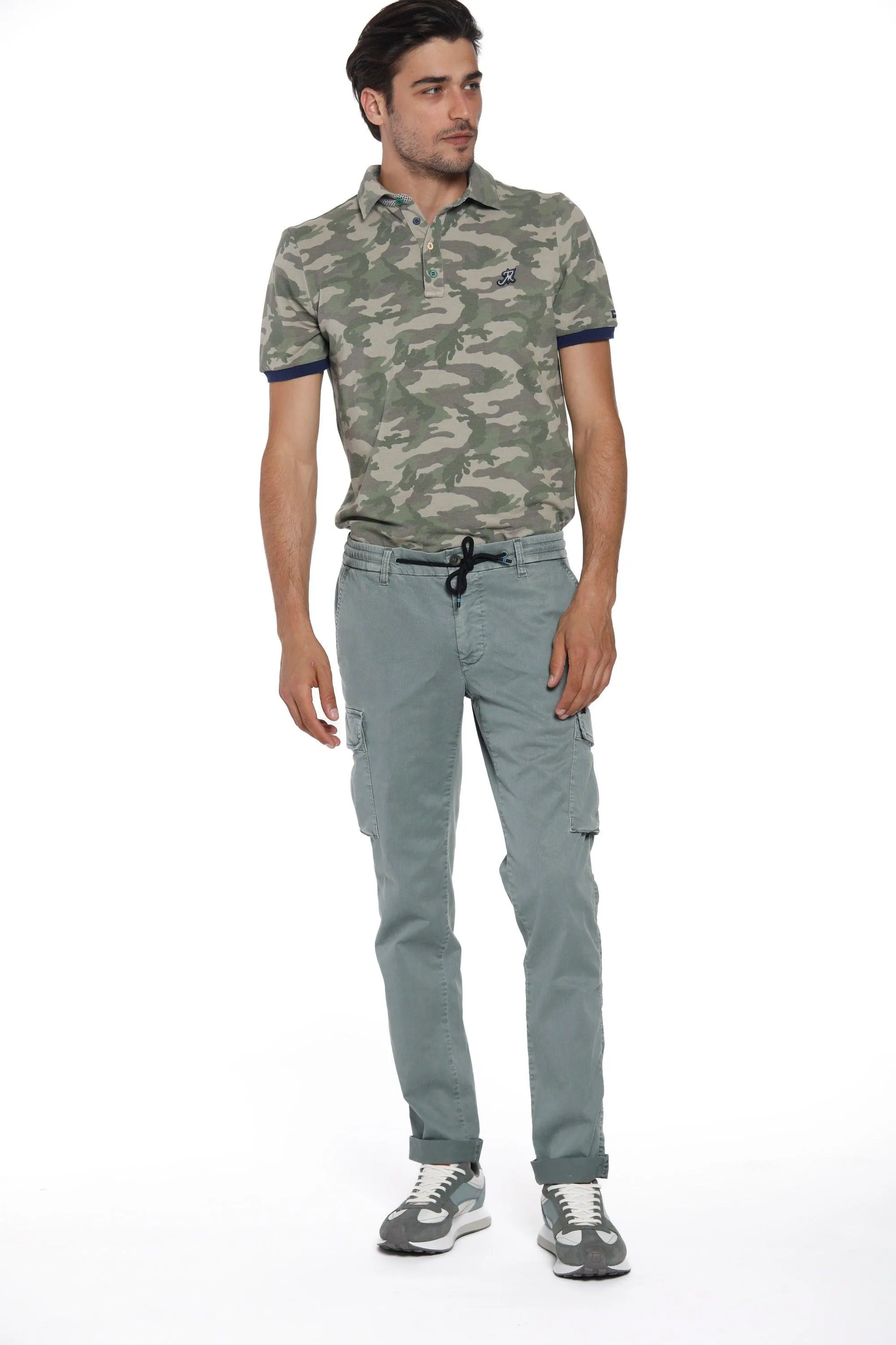 Chile Jogger pantalone cargo uomo in twill di cotone extra slim fit
