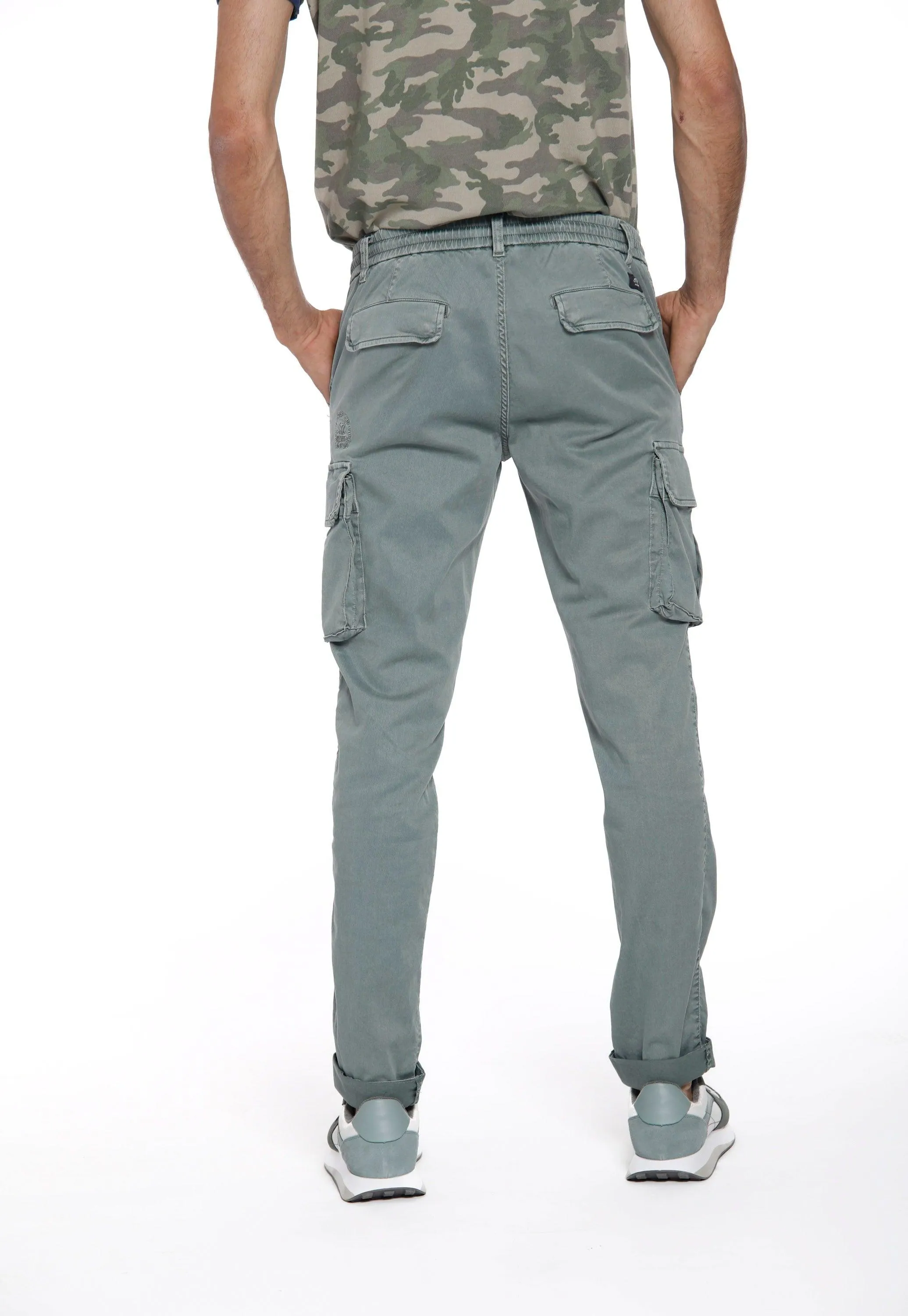 Chile Jogger pantalone cargo uomo in twill di cotone extra slim fit