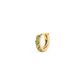 Cleo S Peridot Gold Hoop Single Earring