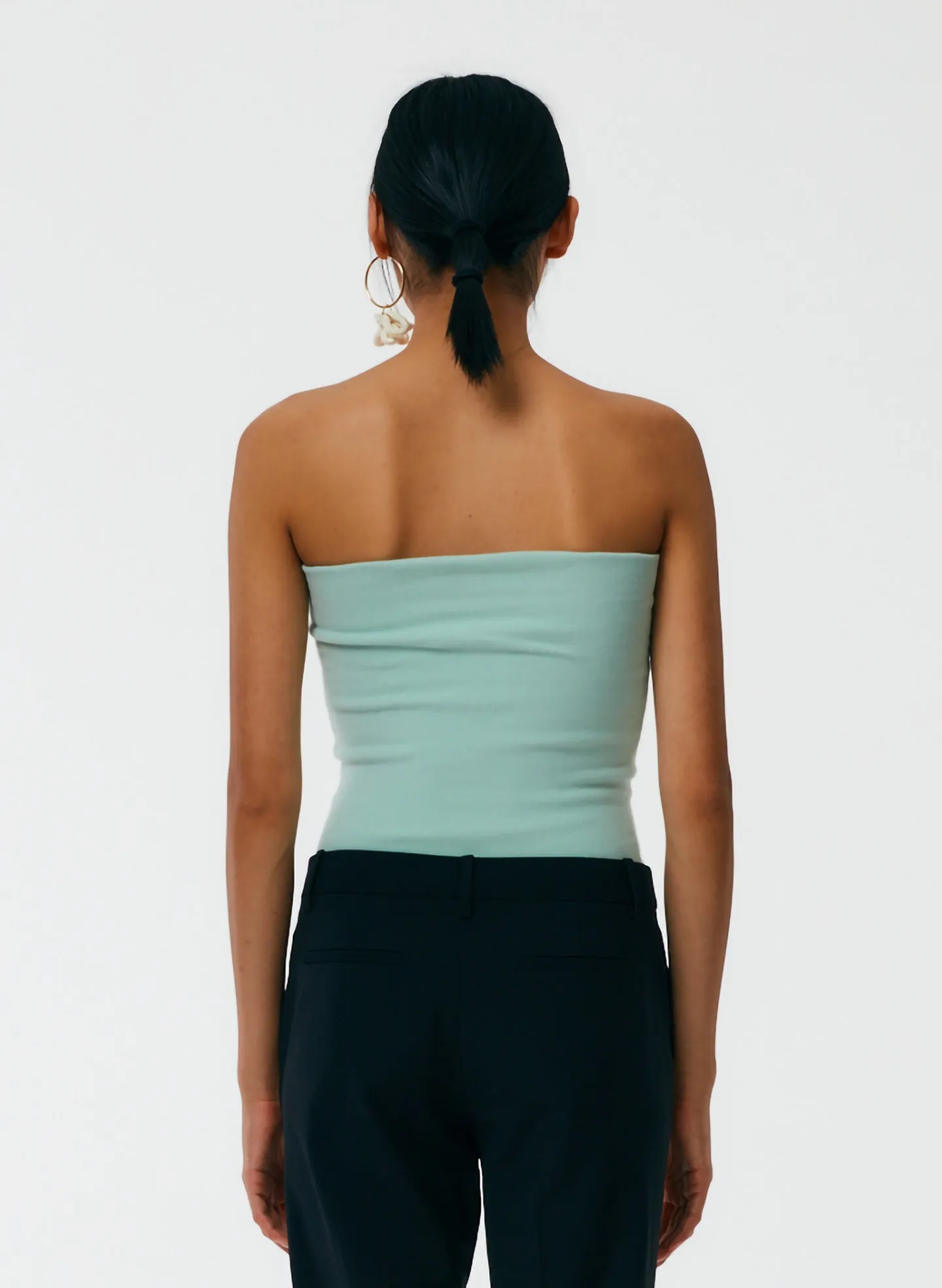 Compact Stretch Cashmere Tube Top