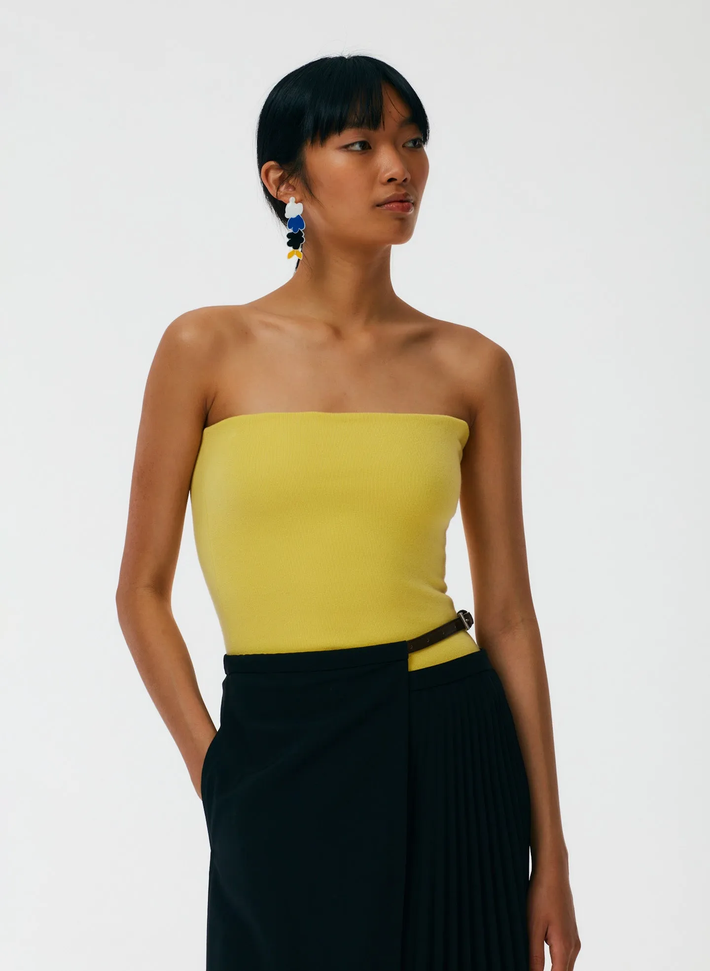 Compact Stretch Cashmere Tube Top