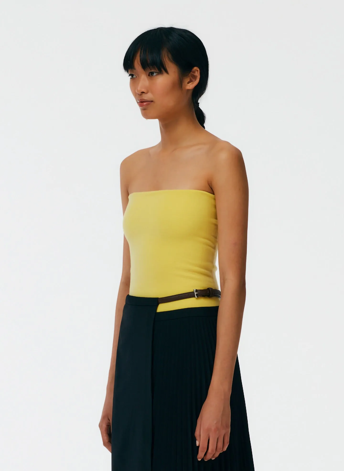 Compact Stretch Cashmere Tube Top
