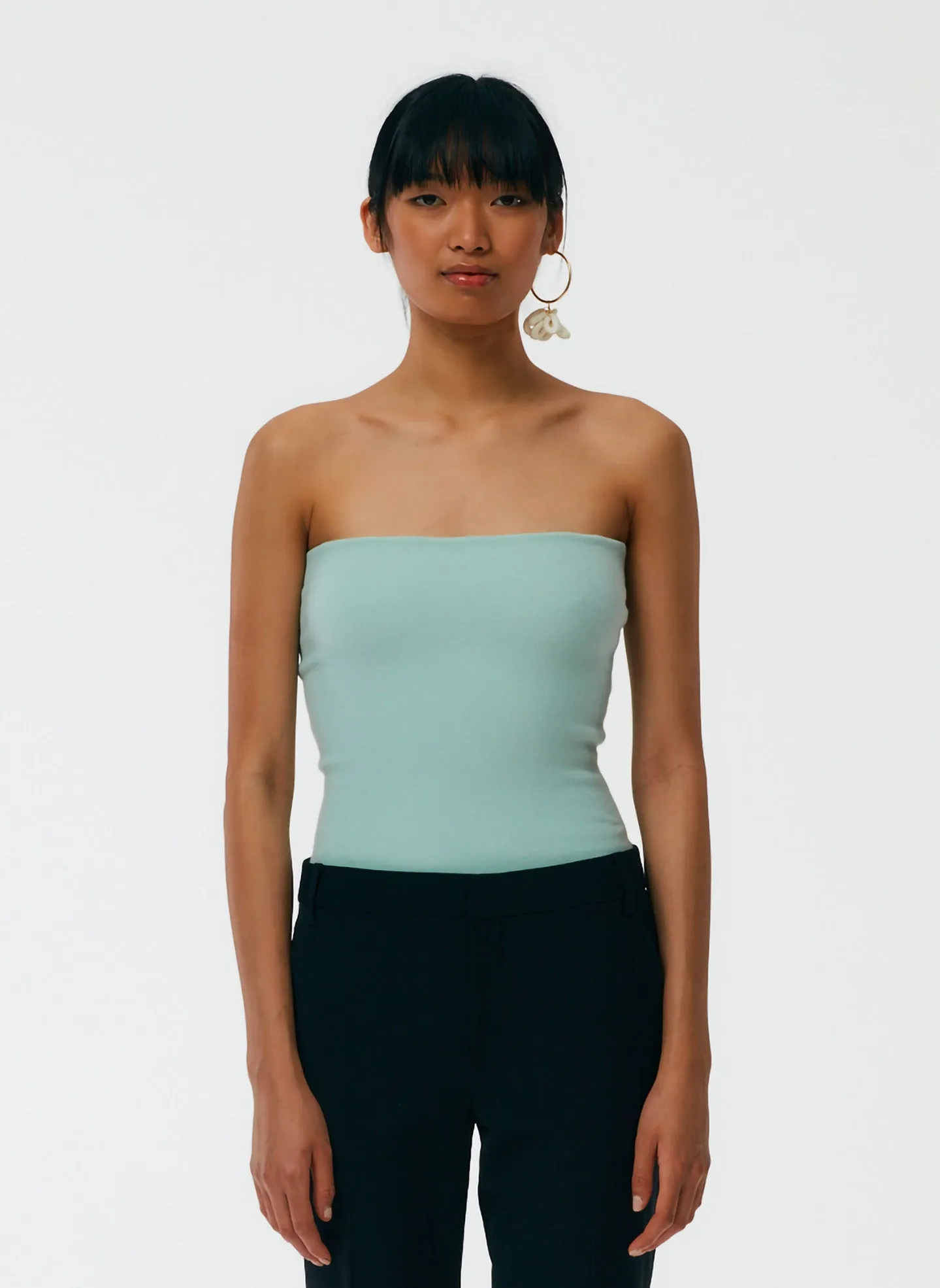 Compact Stretch Cashmere Tube Top