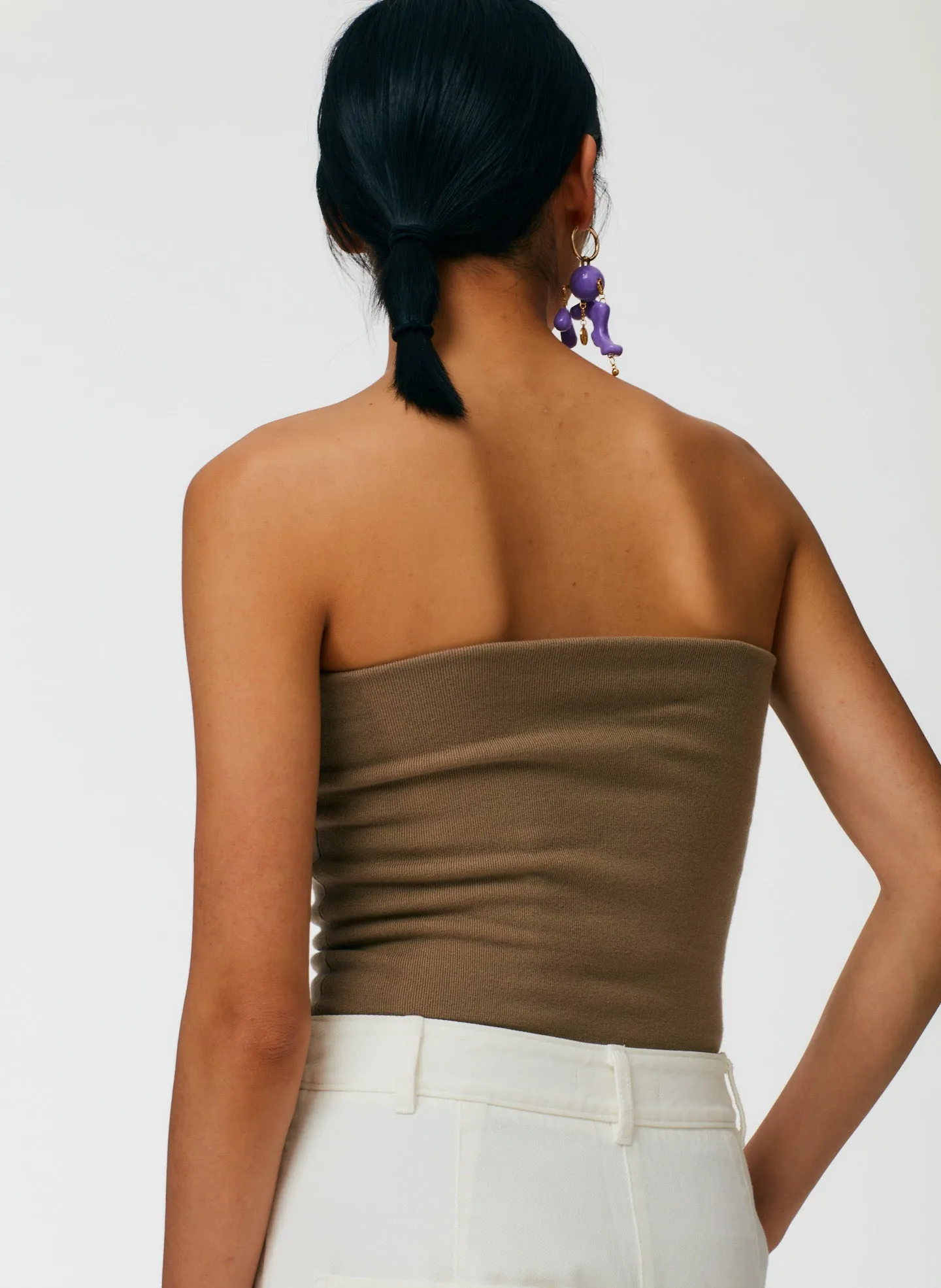 Compact Stretch Cashmere Tube Top
