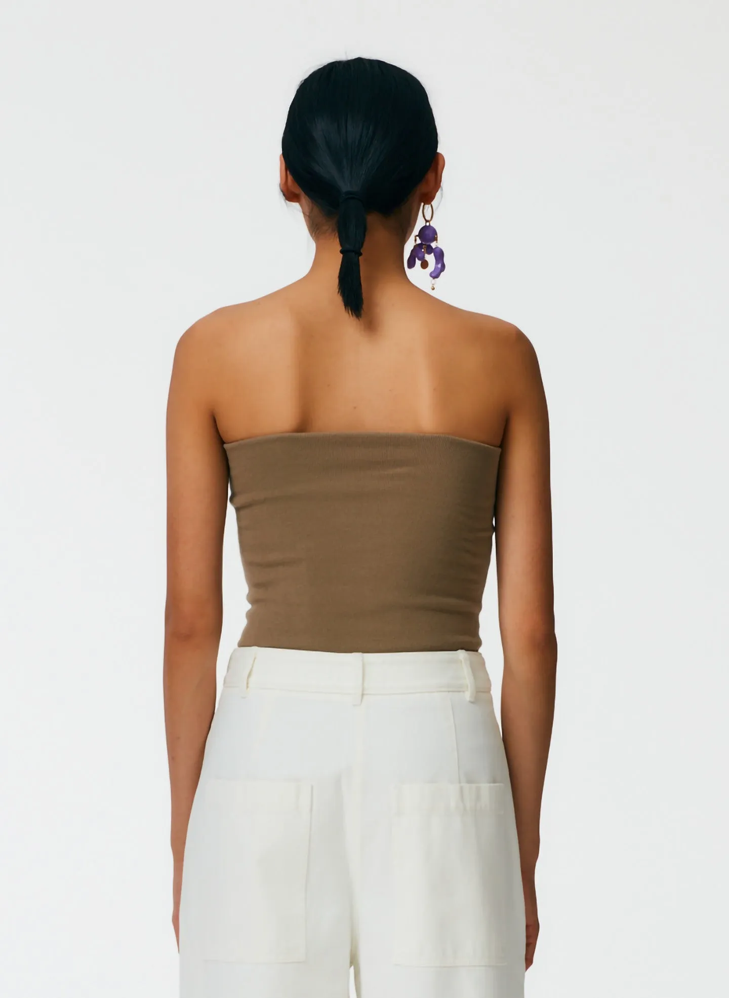 Compact Stretch Cashmere Tube Top