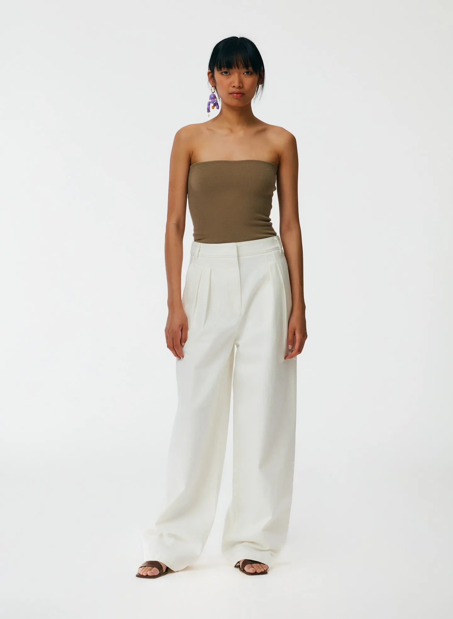 Compact Stretch Cashmere Tube Top