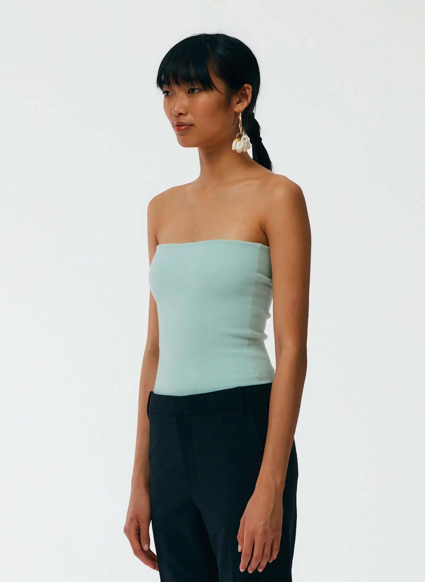 Compact Stretch Cashmere Tube Top