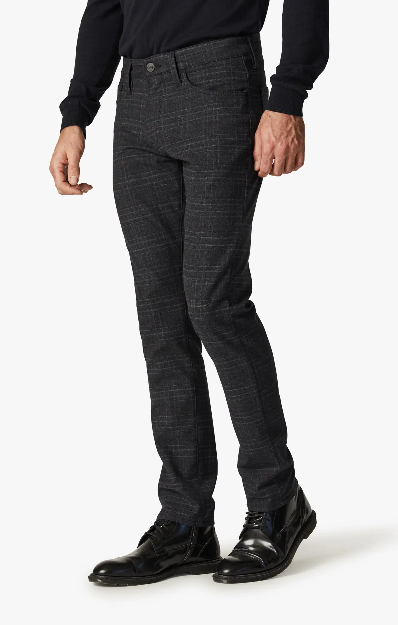 Cool Tapered Leg Pants In Grey Checked