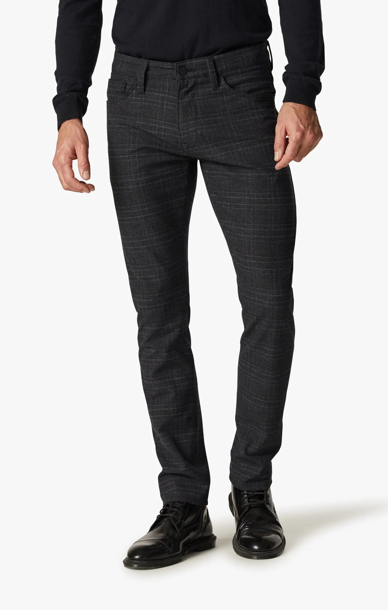 Cool Tapered Leg Pants In Grey Checked