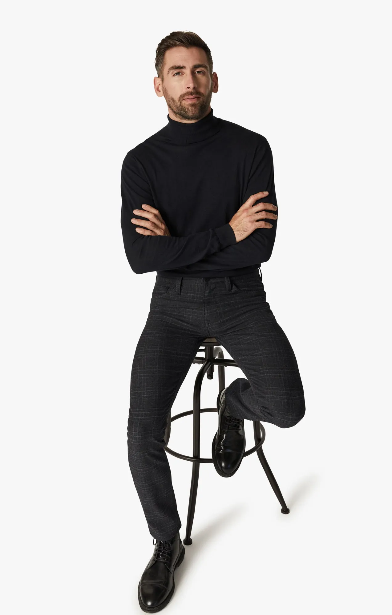 Cool Tapered Leg Pants In Grey Checked