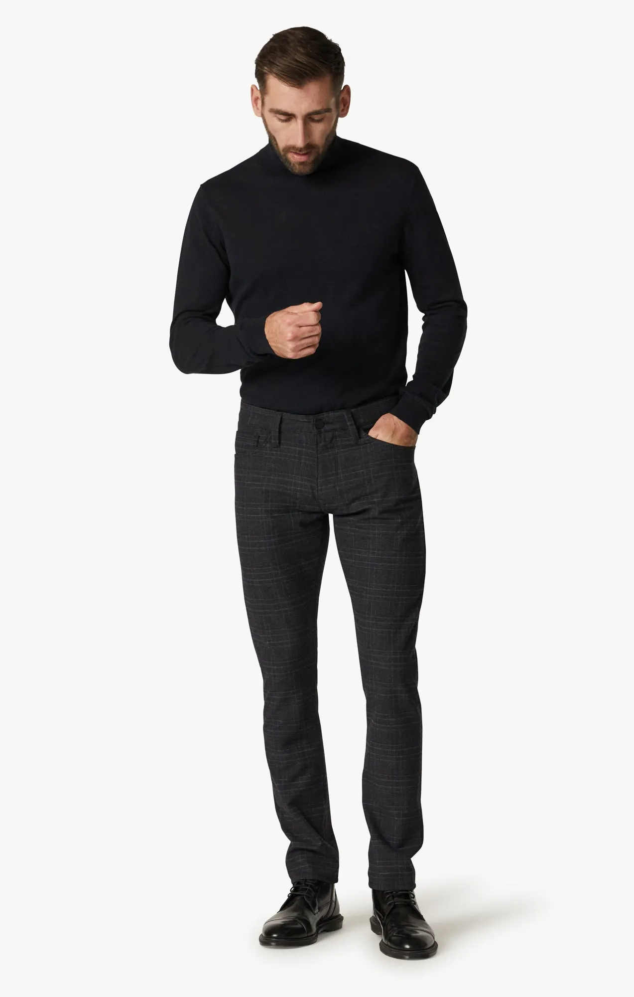 Cool Tapered Leg Pants In Grey Checked