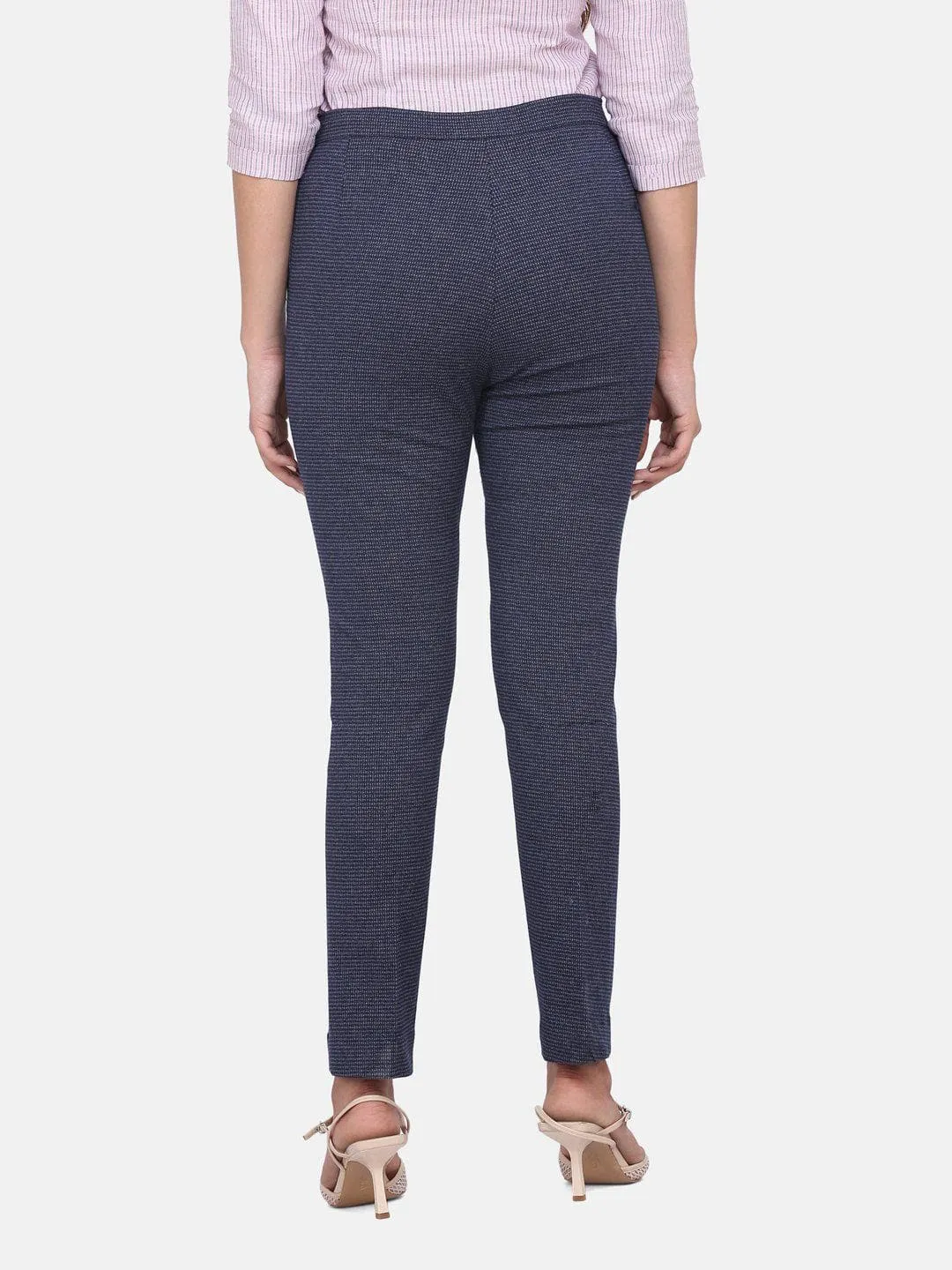 Cotton Stretch Pull Up Pants - Blue