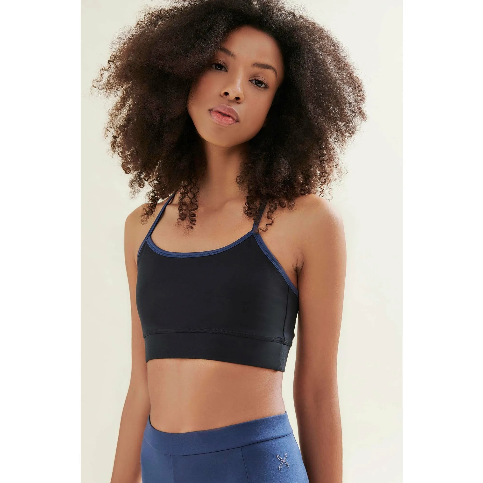 CROPPED YOGA TANK TOP IN BLACK/GREEN
