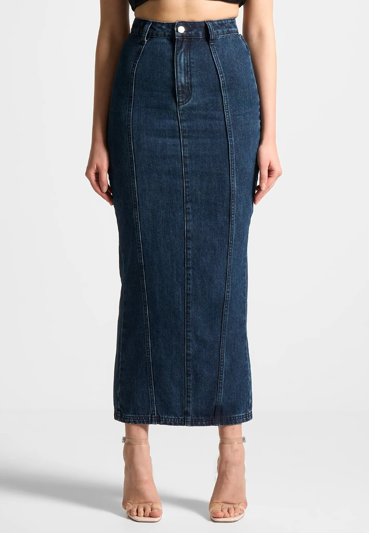 Denim Midaxi Skirt - Indigo