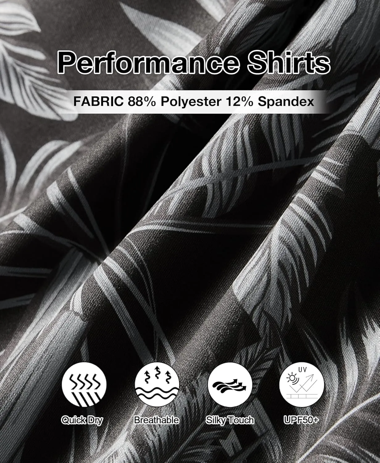 ELETOP Men's Golf Polo Shirts Short Sleeve Moisture Wicking Hawaiian Tropical Polos Performance Golf Shirts for Men Dry Fit