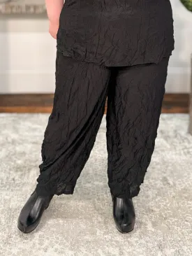 Euro Crush Ruche Hem Pant, Black
