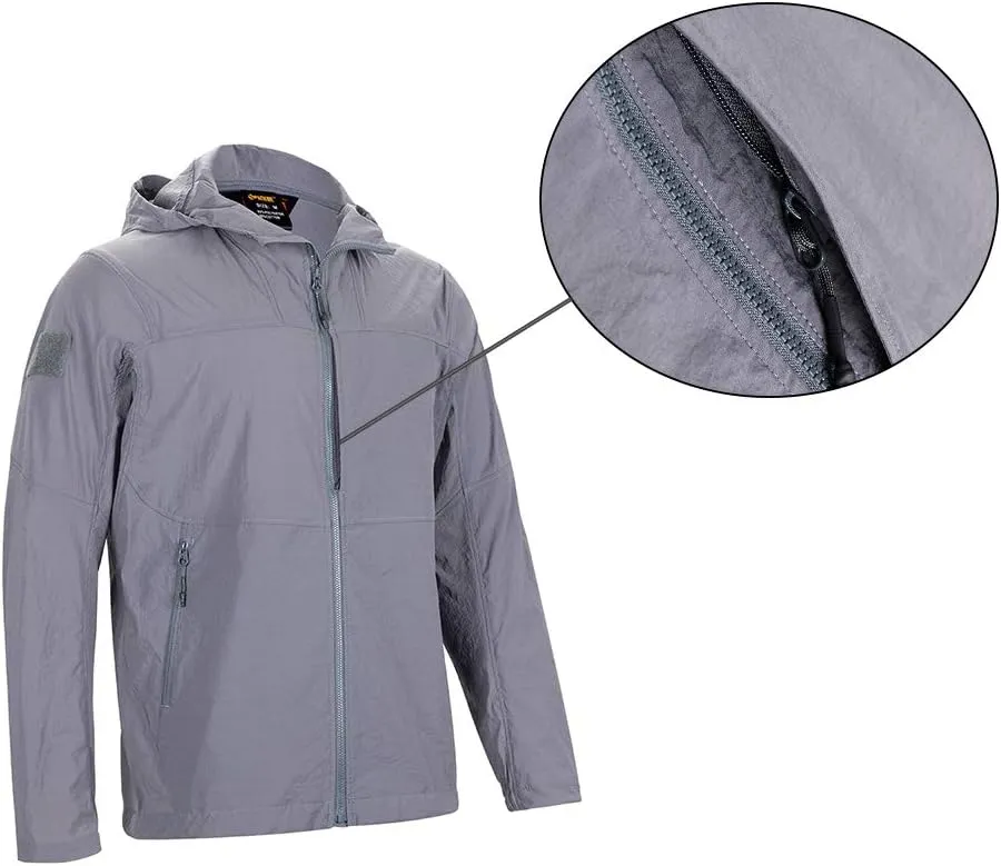 EXCELLENT ELITE SPANKER Men's Lightweight Zip Waterproof Windbreaker Jacket Active Hooded Packable Jacket Trench Coats