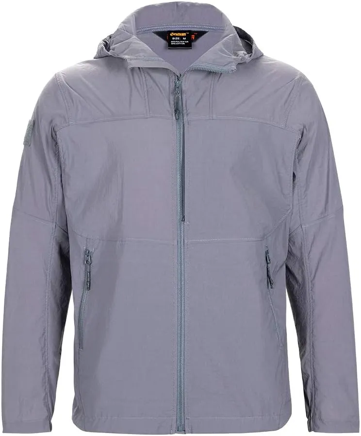 EXCELLENT ELITE SPANKER Men's Lightweight Zip Waterproof Windbreaker Jacket Active Hooded Packable Jacket Trench Coats