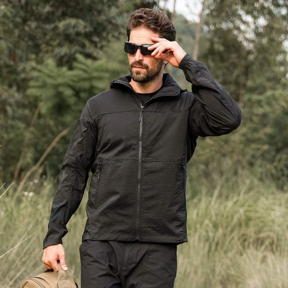 EXCELLENT ELITE SPANKER Men's Lightweight Zip Waterproof Windbreaker Jacket Active Hooded Packable Jacket Trench Coats