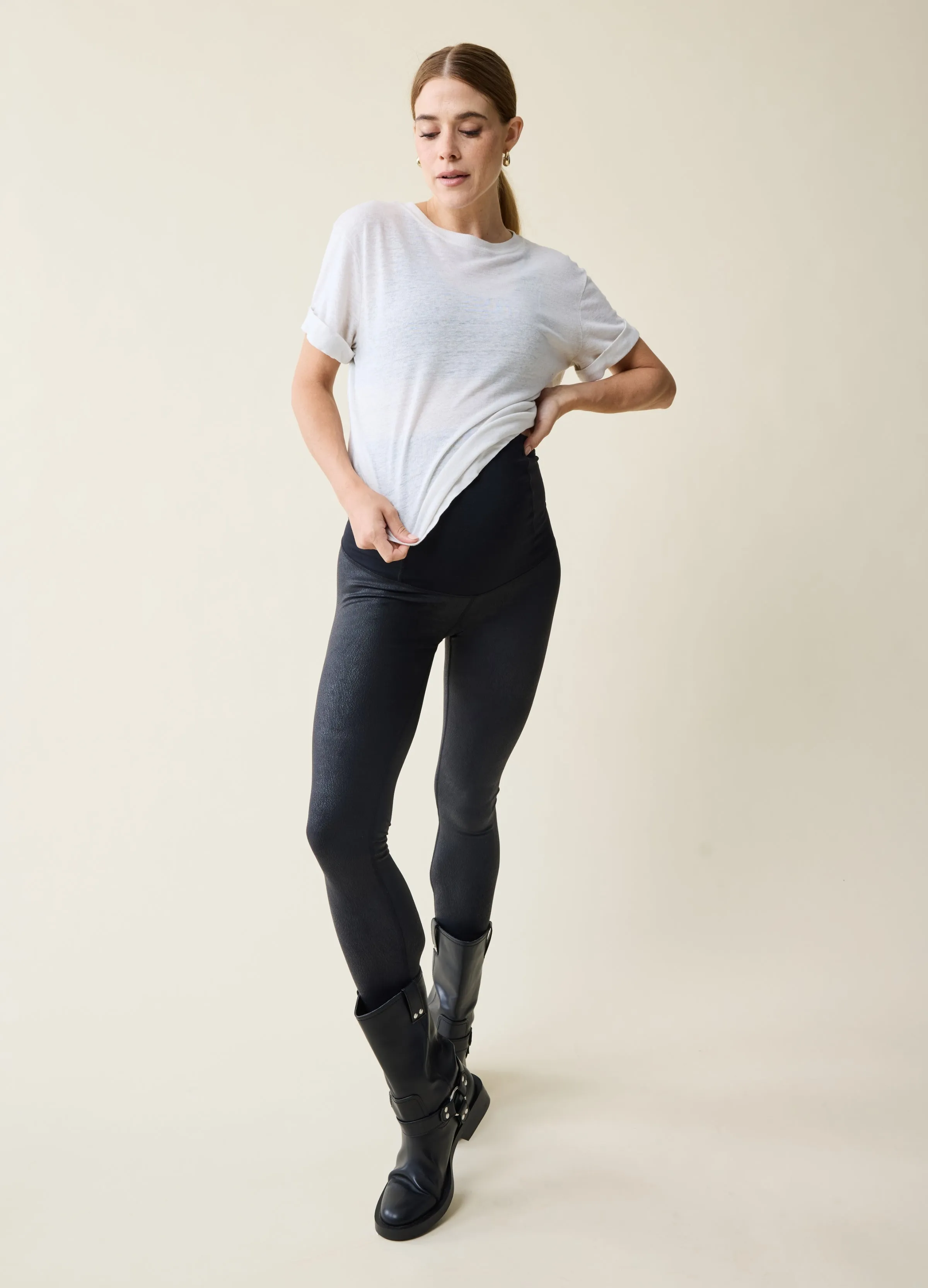 Faux Leather Maternity Legging