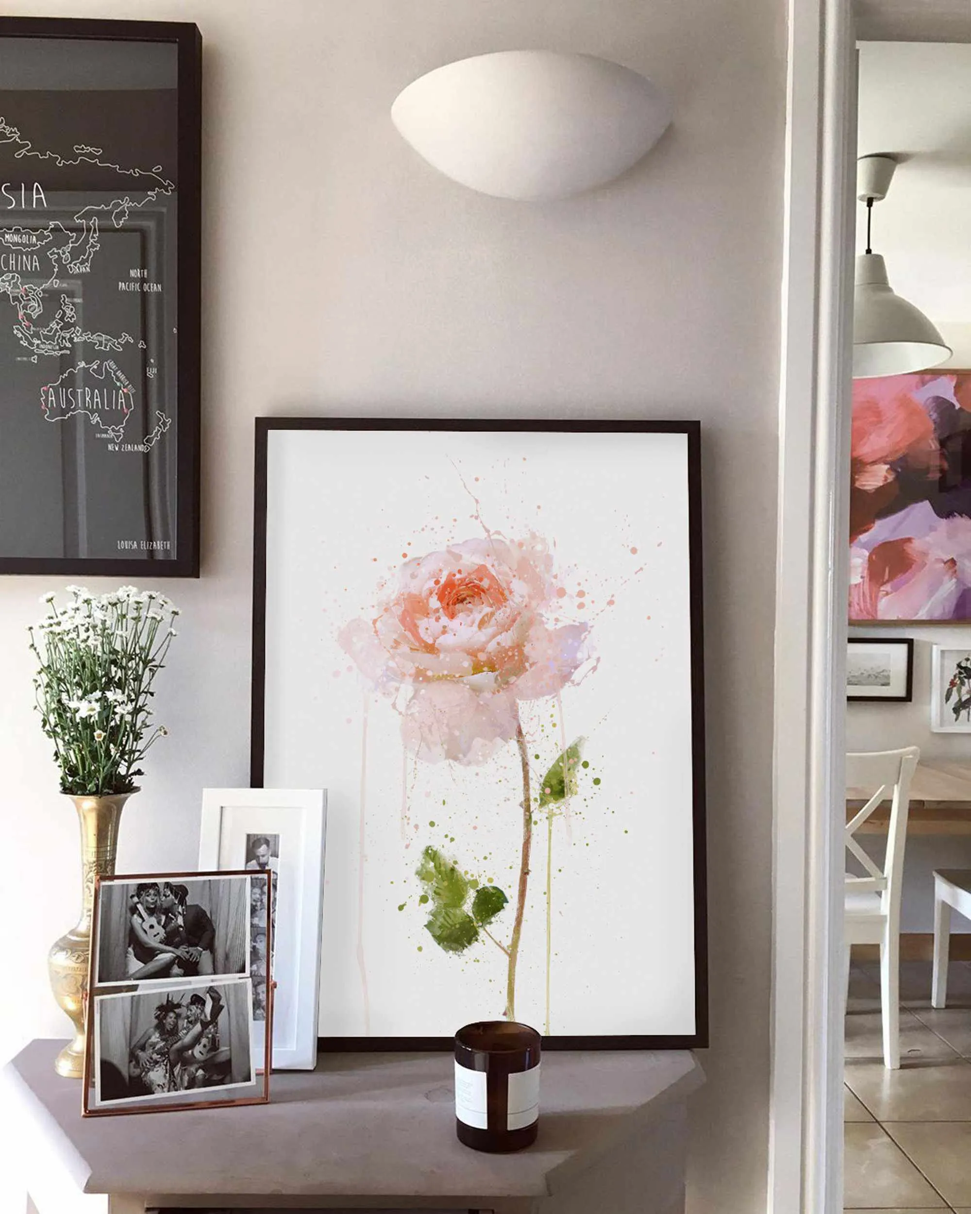 Flower Wall Art Print 'English Rose'