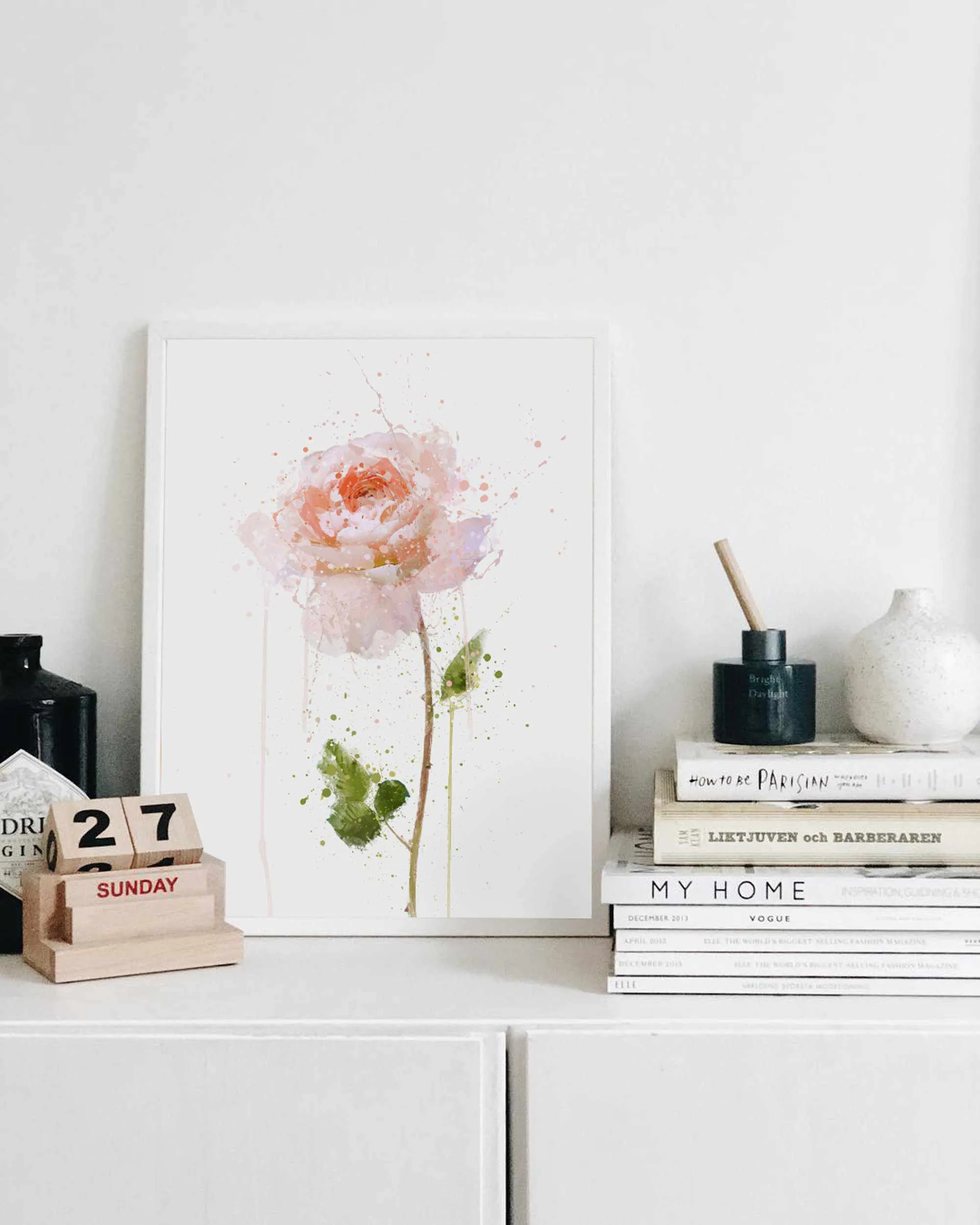 Flower Wall Art Print 'English Rose'