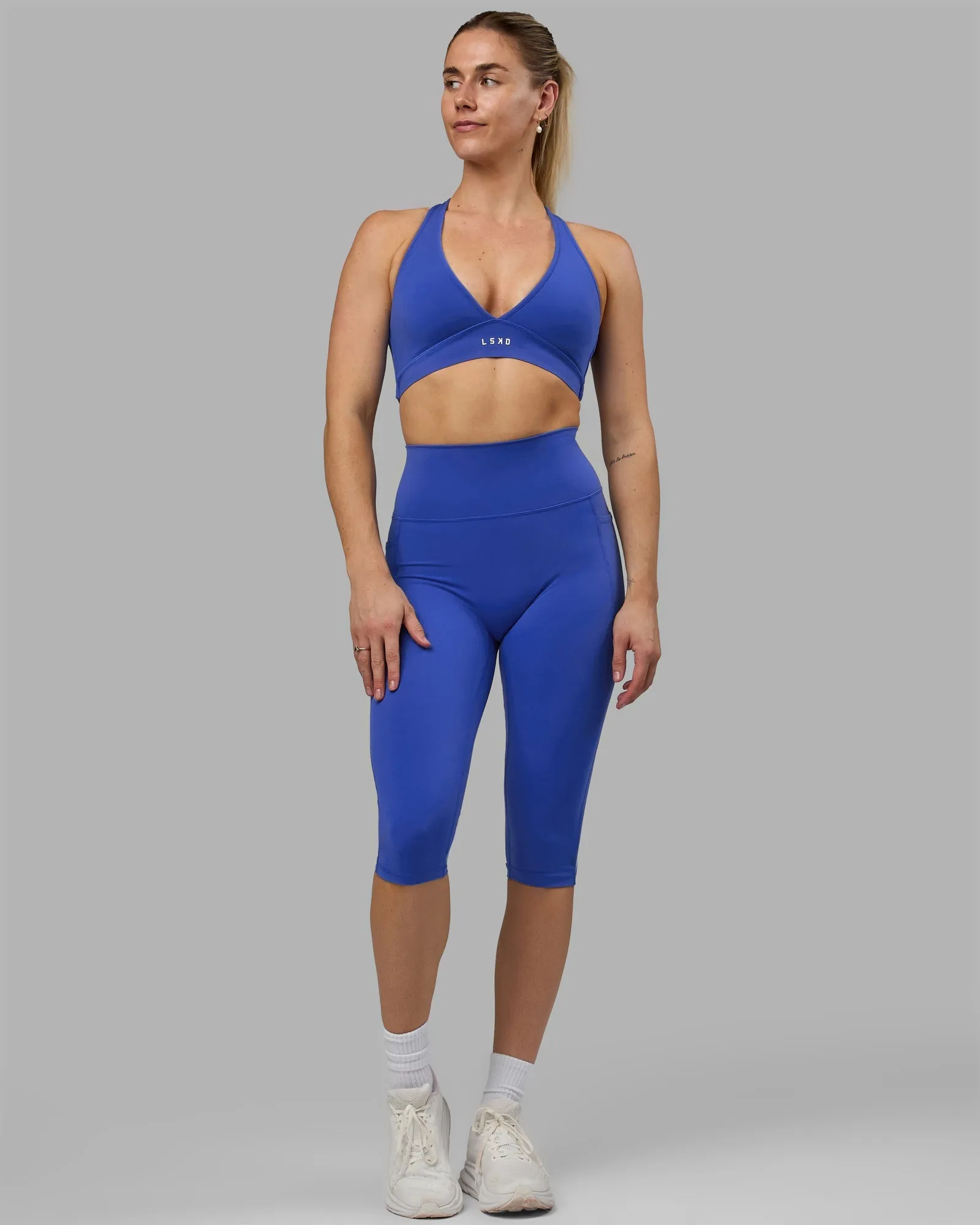 Fusion 3/4 Length Leggings - Power Cobalt