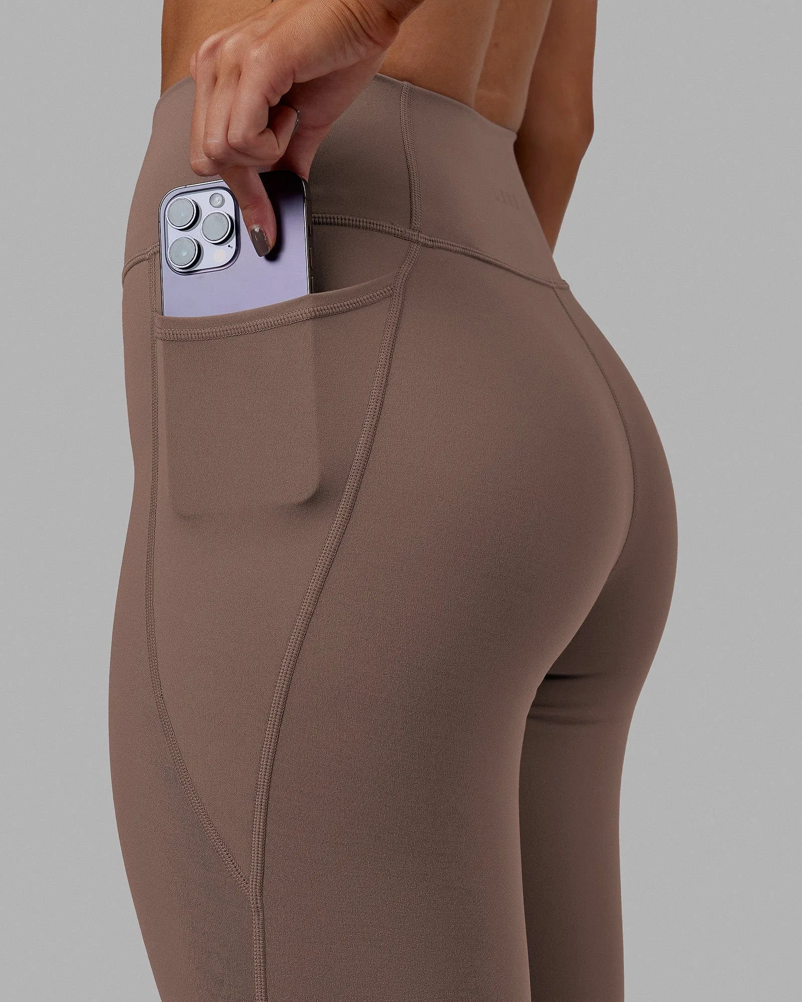 Fusion 7/8 Length Leggings - Deep Taupe