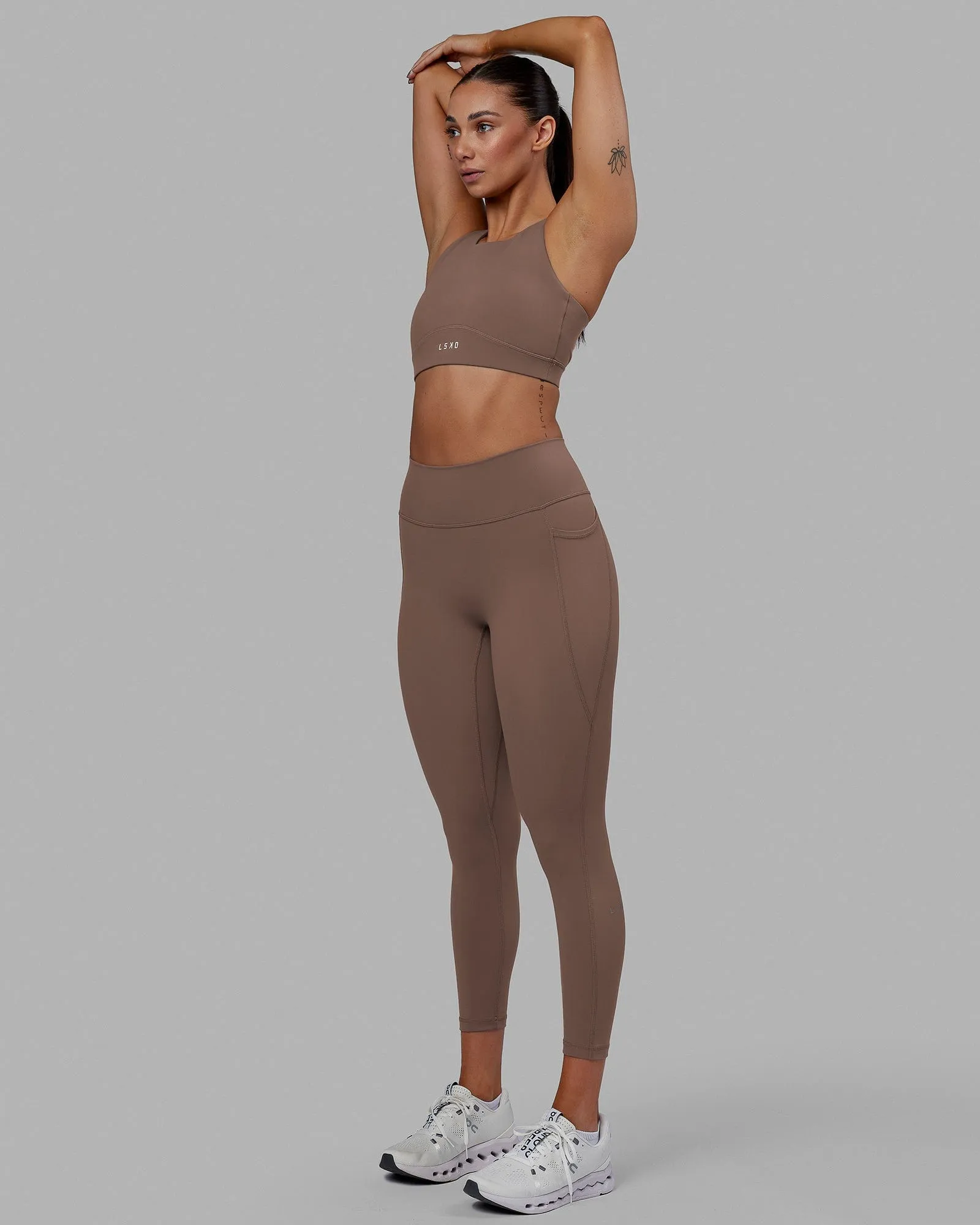 Fusion 7/8 Length Leggings - Deep Taupe