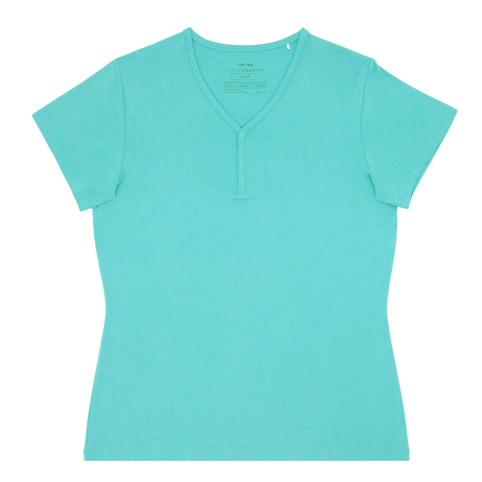 Glacier Turquoise Women's Short Sleeve Pajama Top