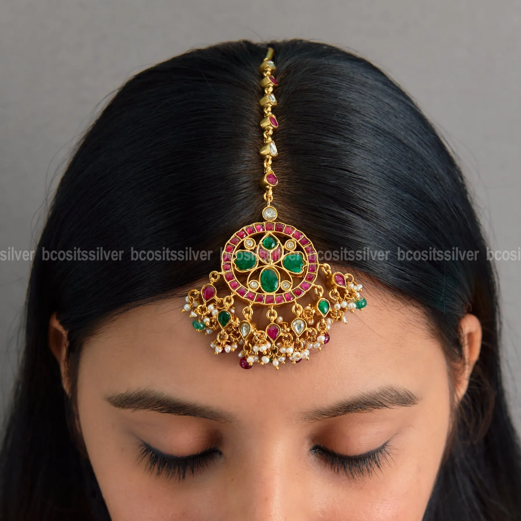 Gold Plated Bridal Tikka - 0756
