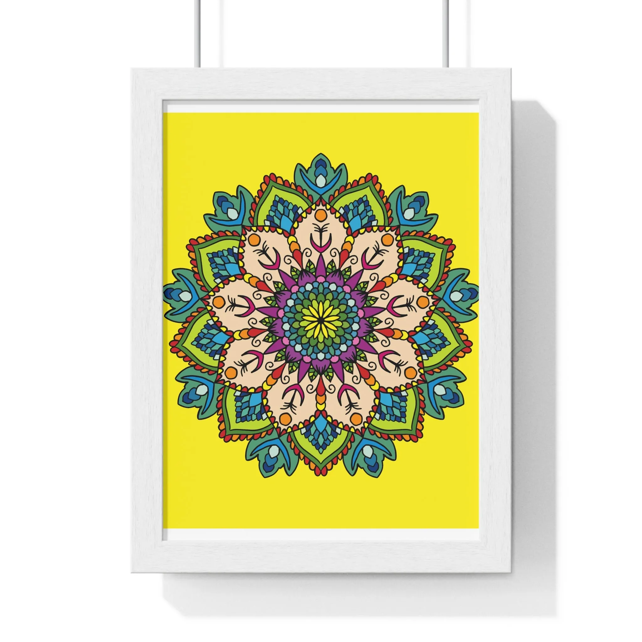 Handmade Mandala Art Vertical Framed Poster - Mindfulness & Yoga