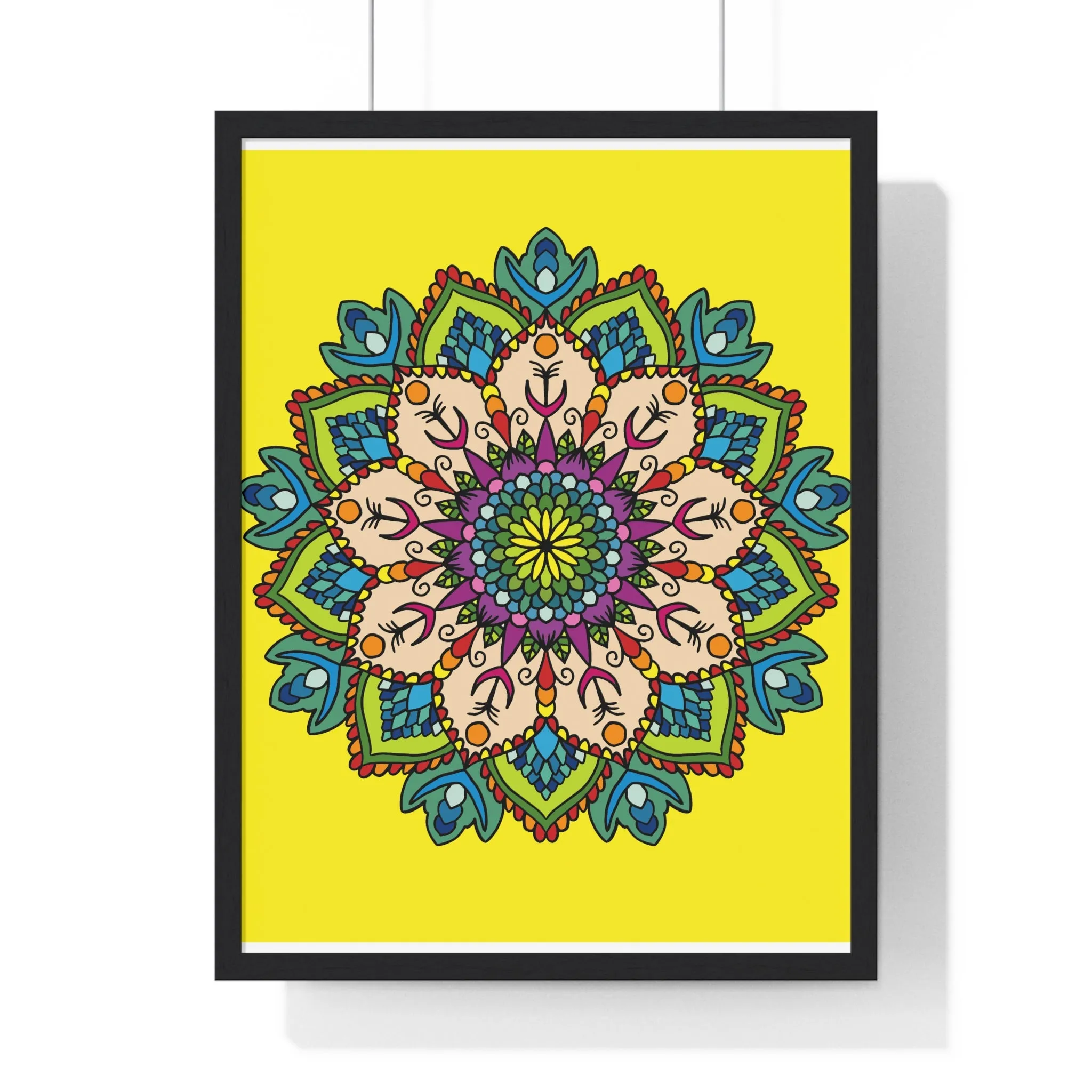Handmade Mandala Art Vertical Framed Poster - Mindfulness & Yoga