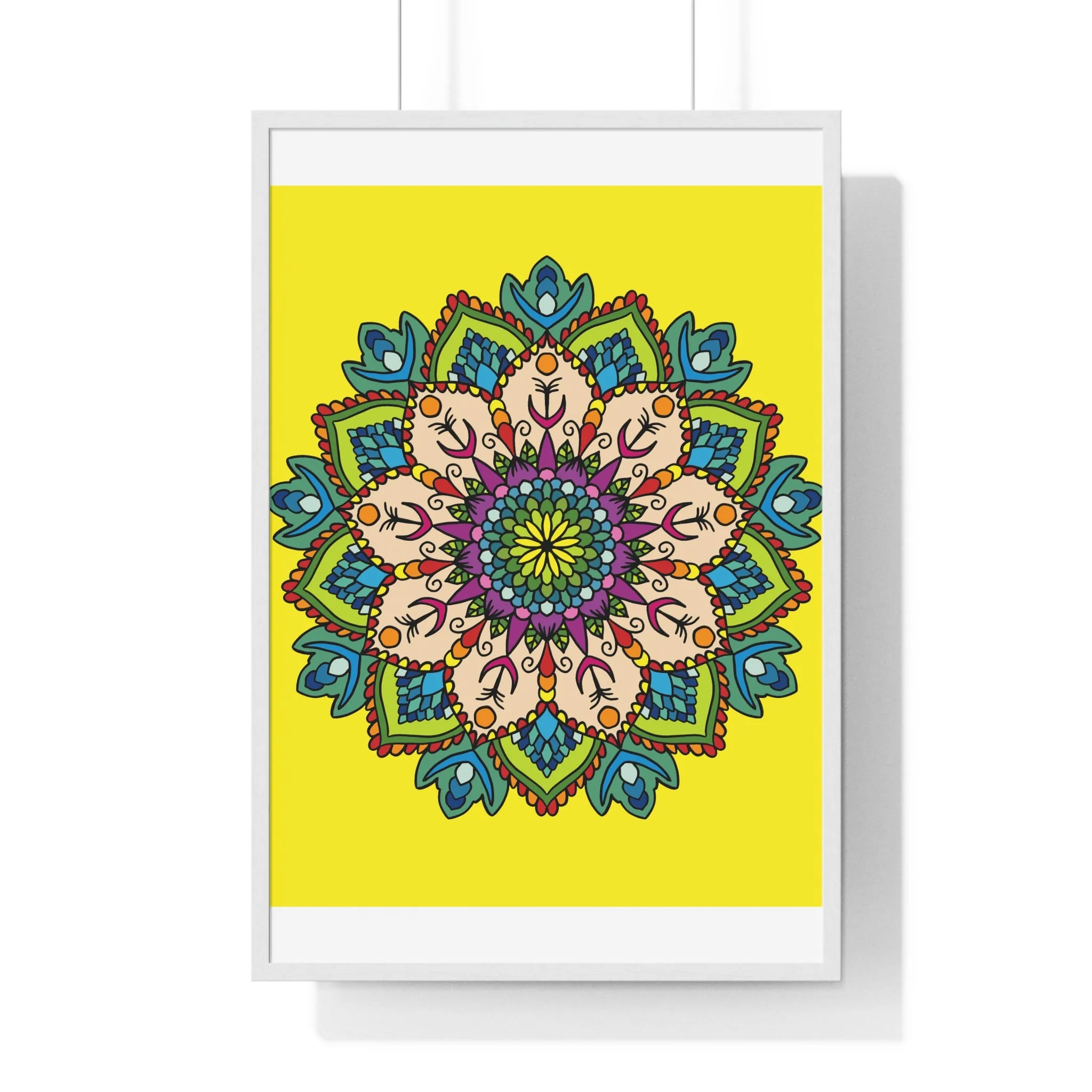 Handmade Mandala Art Vertical Framed Poster - Mindfulness & Yoga