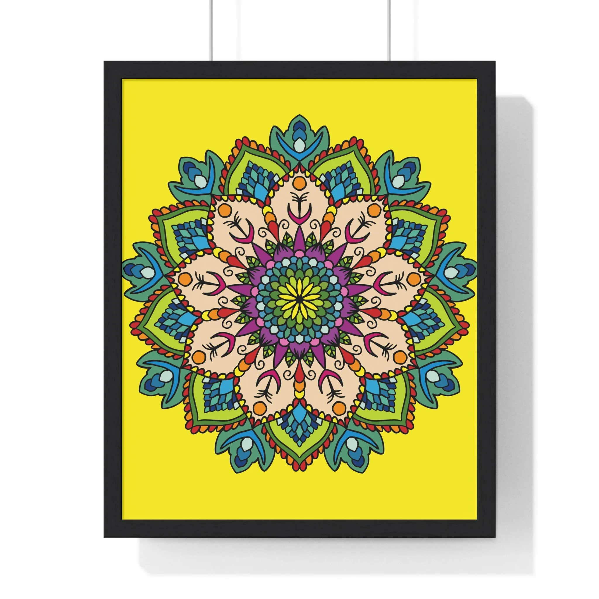 Handmade Mandala Art Vertical Framed Poster - Mindfulness & Yoga
