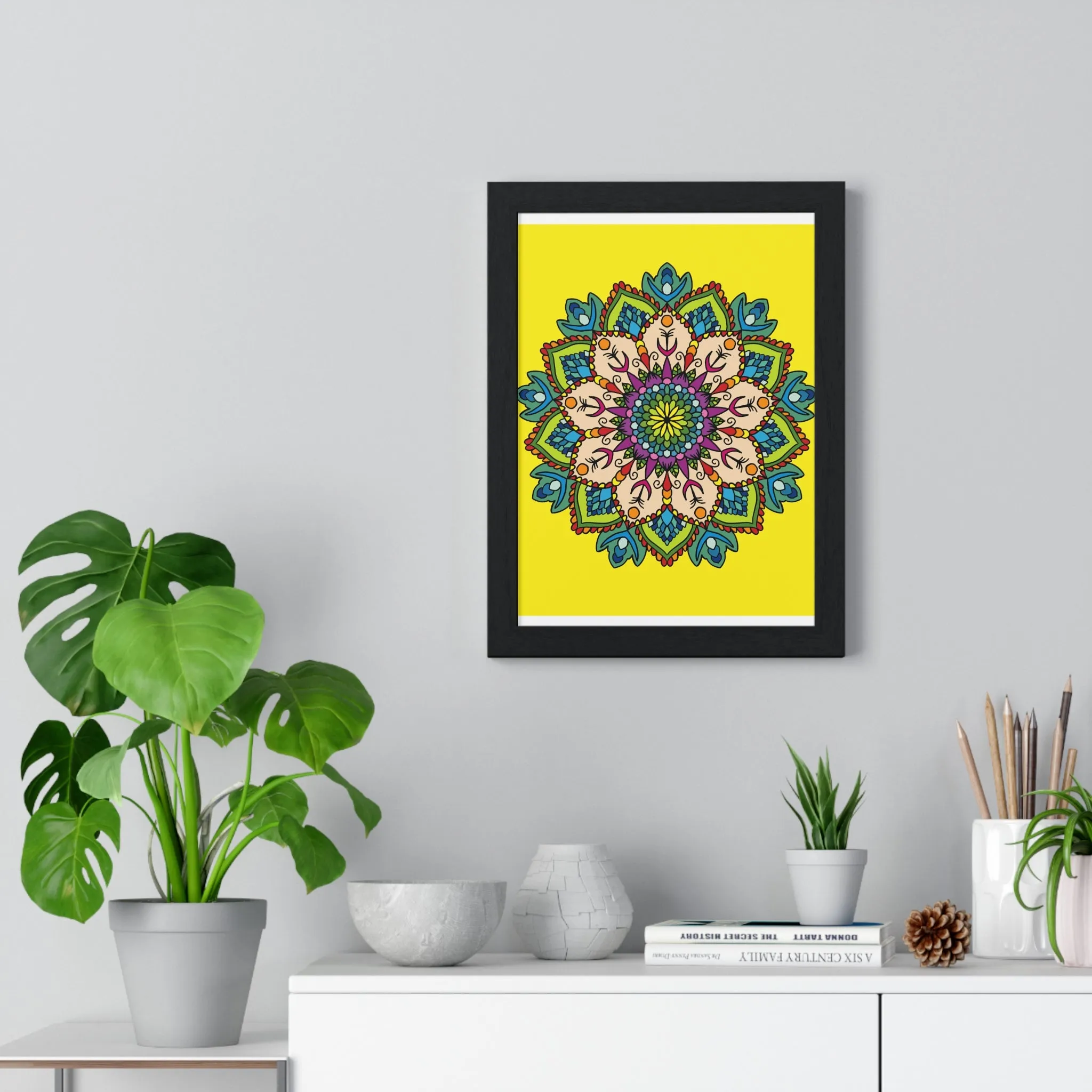Handmade Mandala Art Vertical Framed Poster - Mindfulness & Yoga