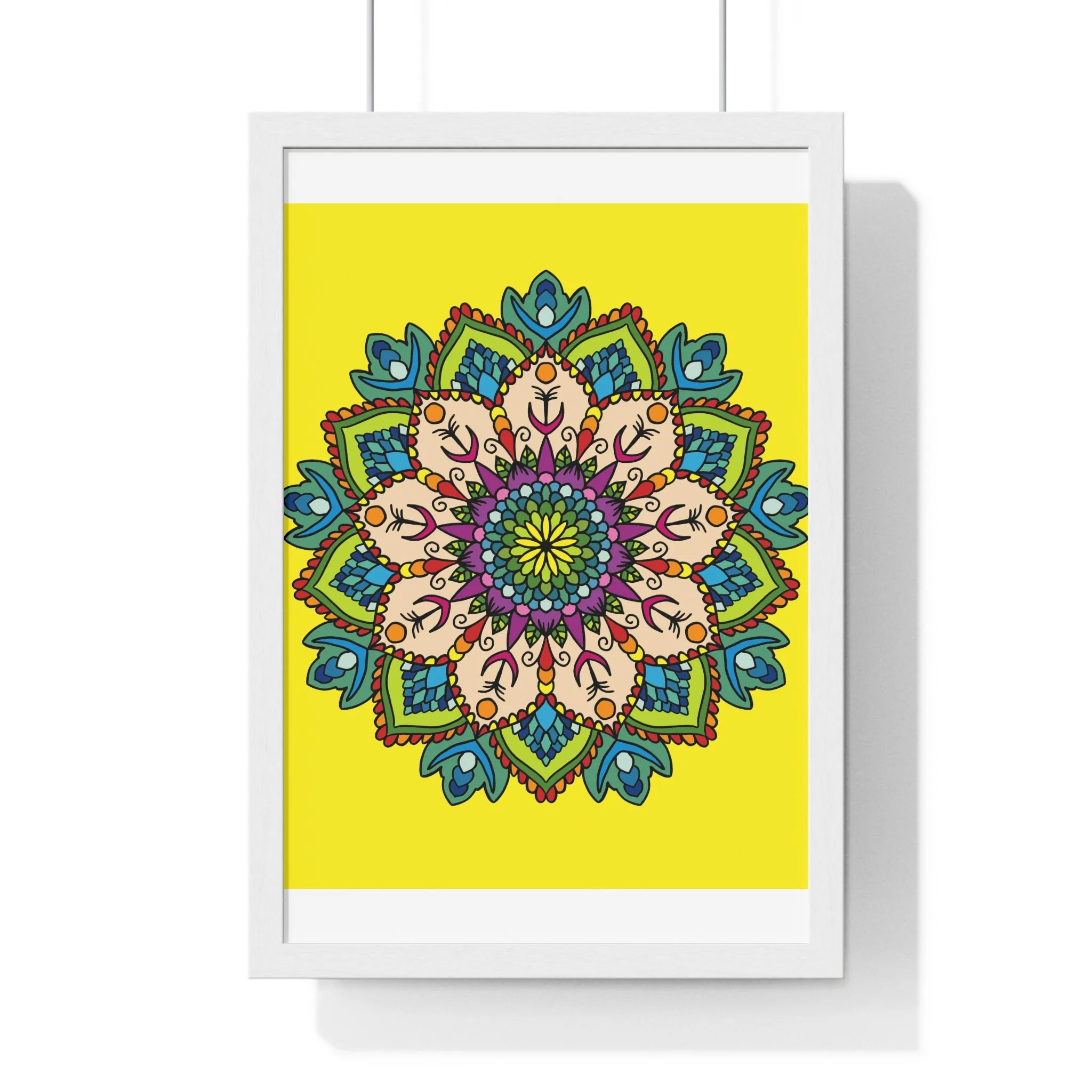 Handmade Mandala Art Vertical Framed Poster - Mindfulness & Yoga