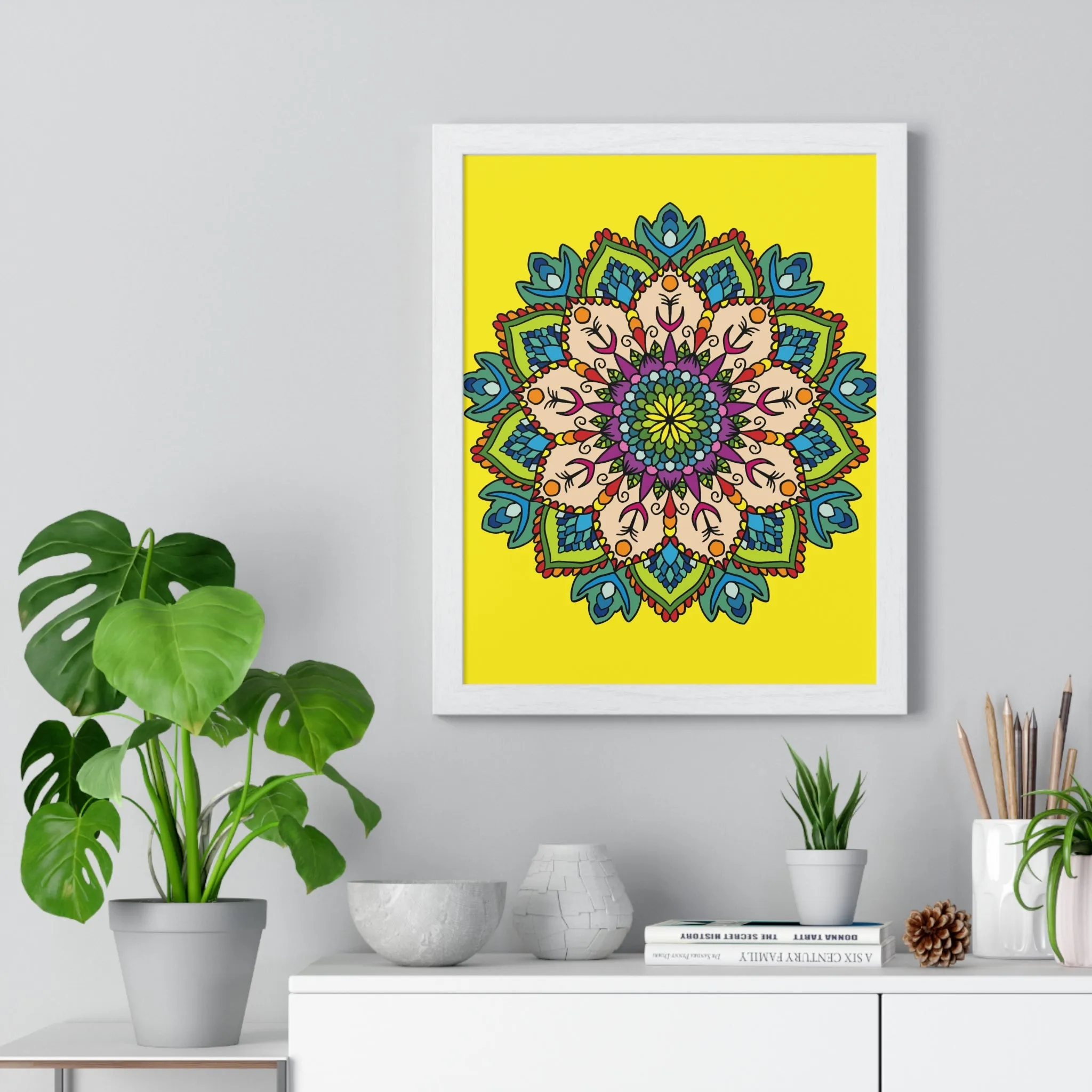 Handmade Mandala Art Vertical Framed Poster - Mindfulness & Yoga