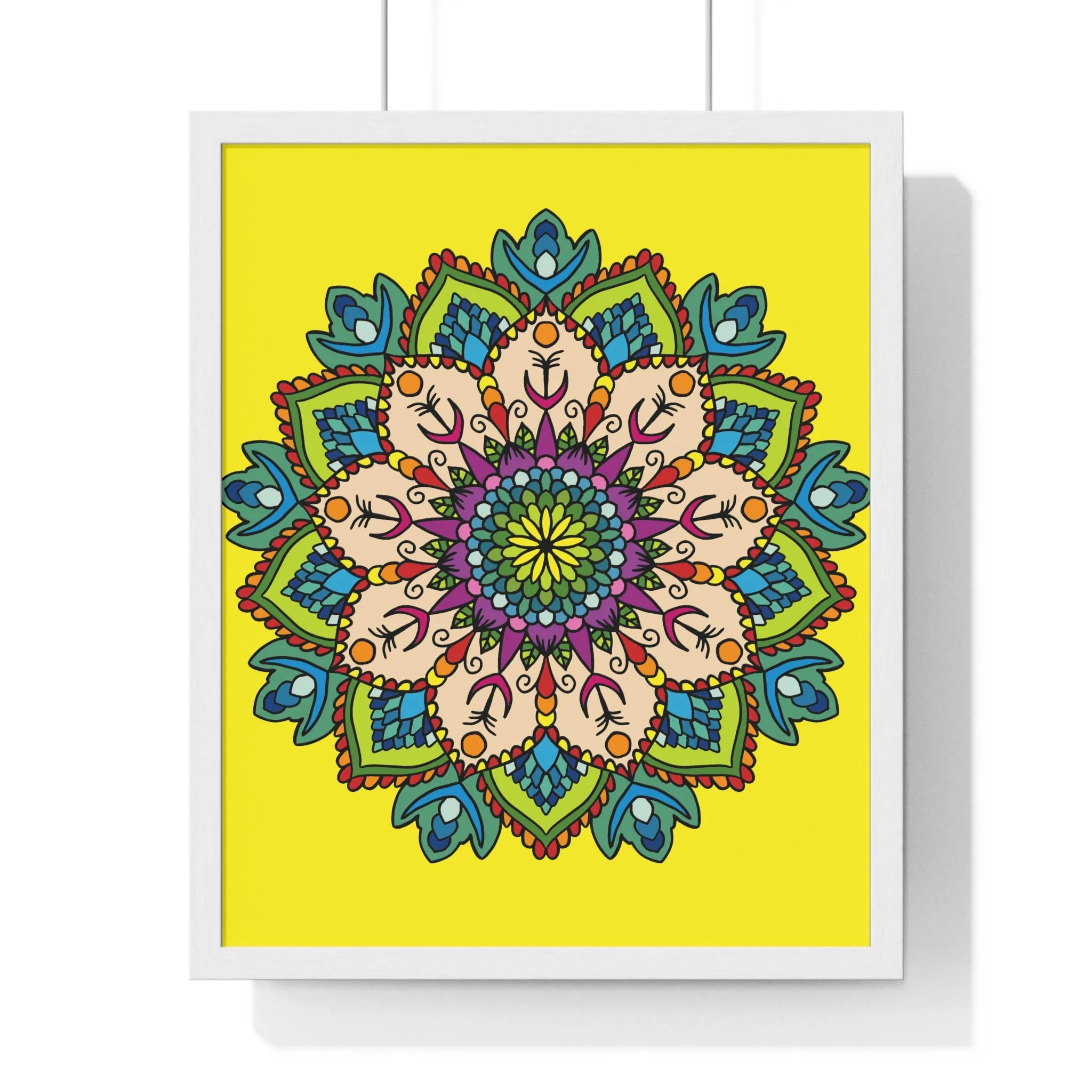 Handmade Mandala Art Vertical Framed Poster - Mindfulness & Yoga