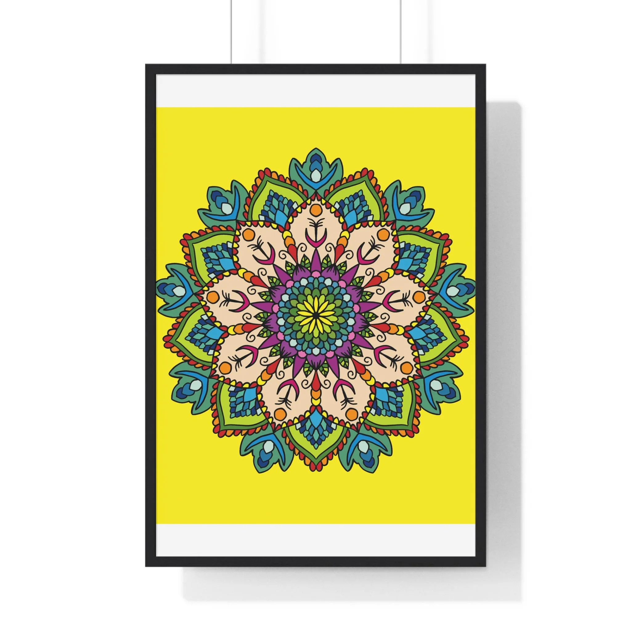 Handmade Mandala Art Vertical Framed Poster - Mindfulness & Yoga