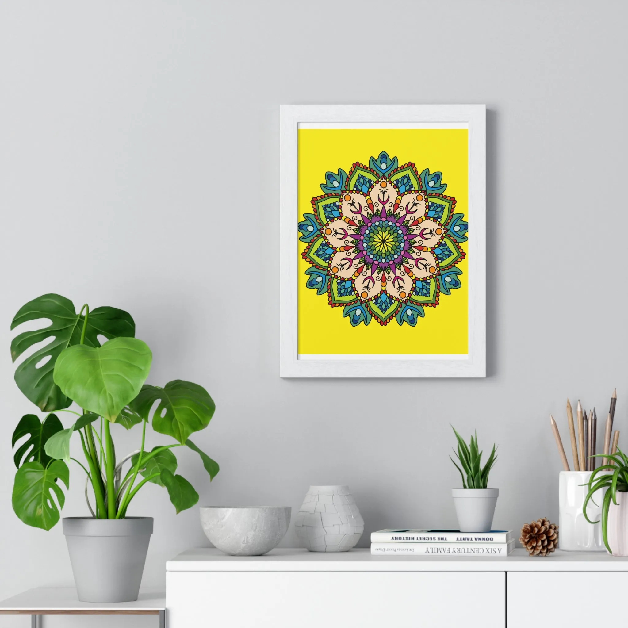 Handmade Mandala Art Vertical Framed Poster - Mindfulness & Yoga