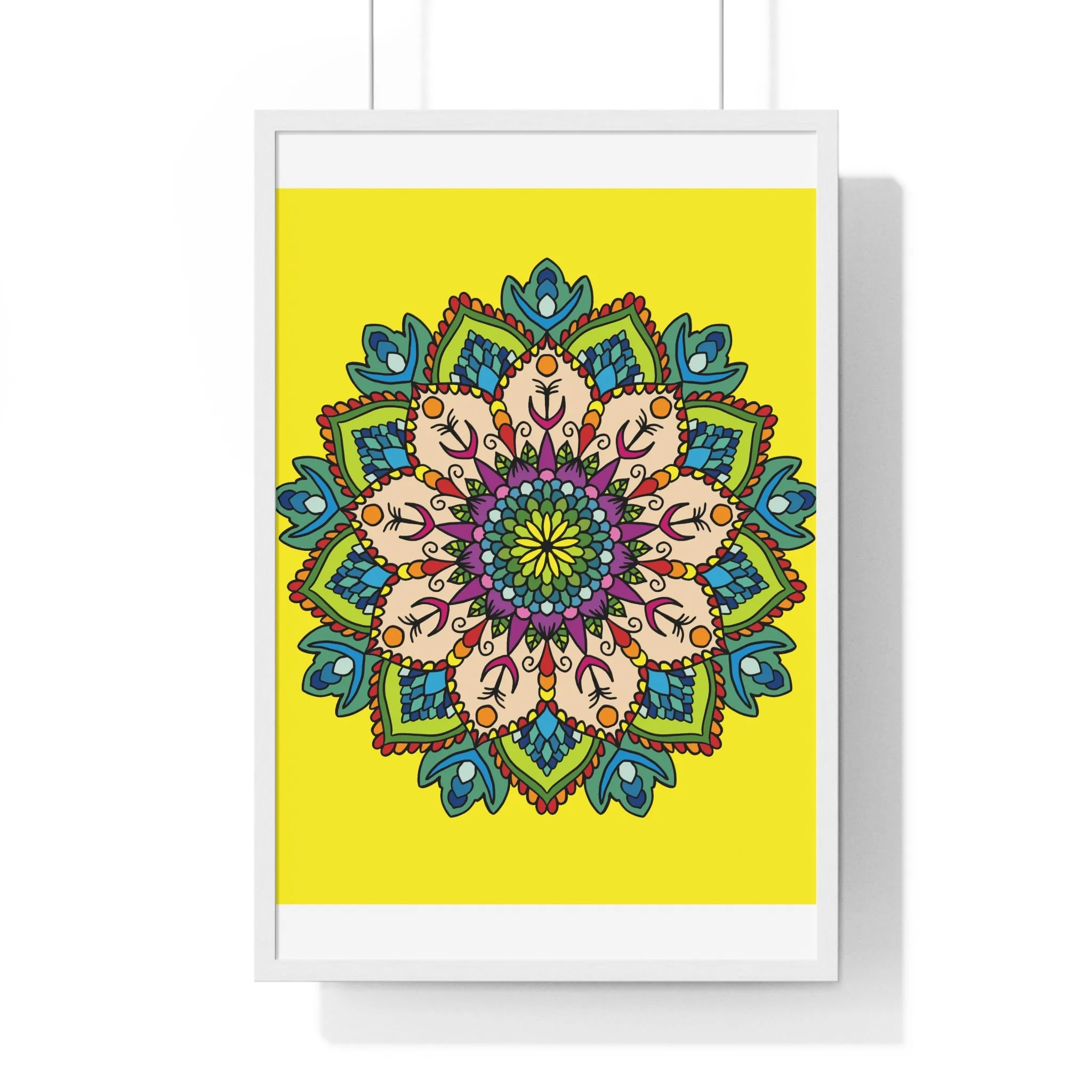 Handmade Mandala Art Vertical Framed Poster - Mindfulness & Yoga