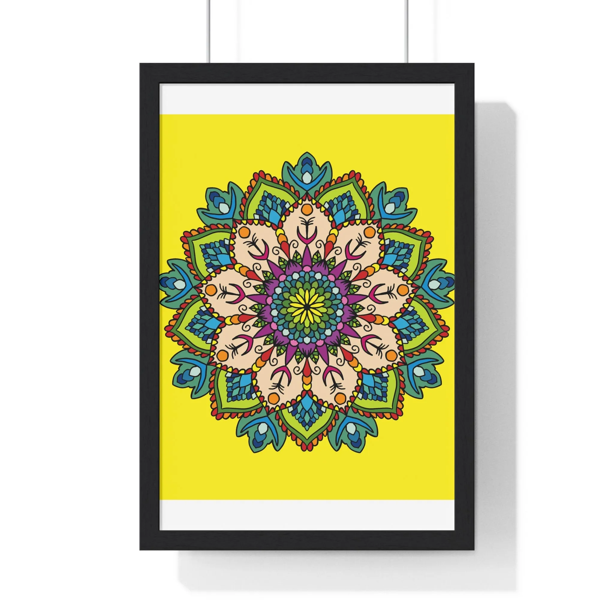 Handmade Mandala Art Vertical Framed Poster - Mindfulness & Yoga