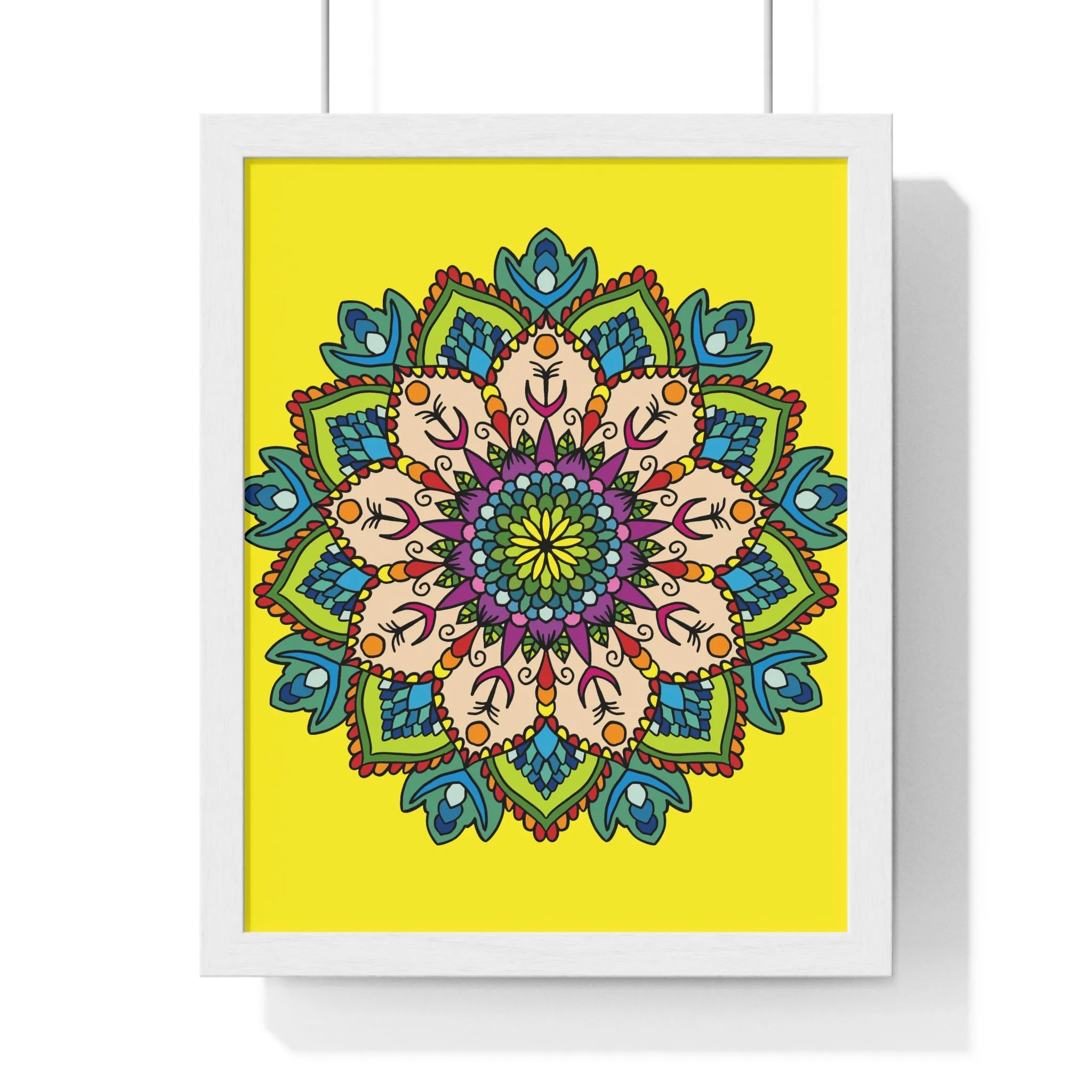 Handmade Mandala Art Vertical Framed Poster - Mindfulness & Yoga