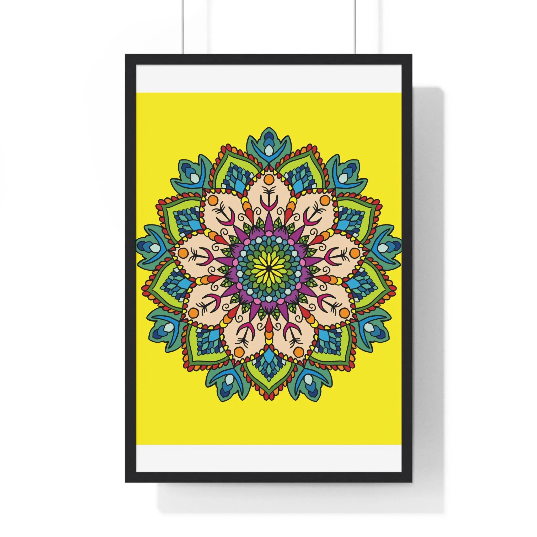 Handmade Mandala Art Vertical Framed Poster - Mindfulness & Yoga