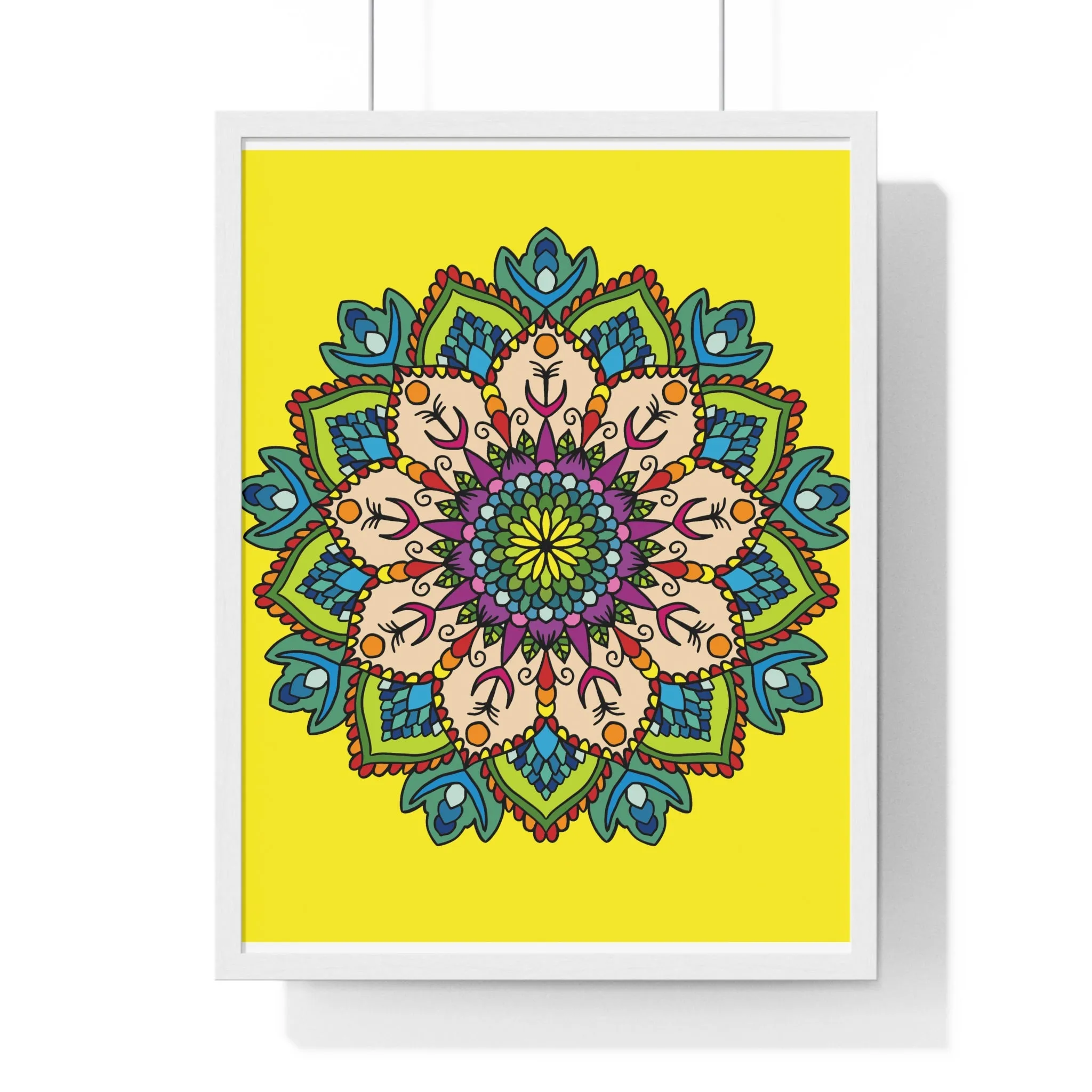 Handmade Mandala Art Vertical Framed Poster - Mindfulness & Yoga