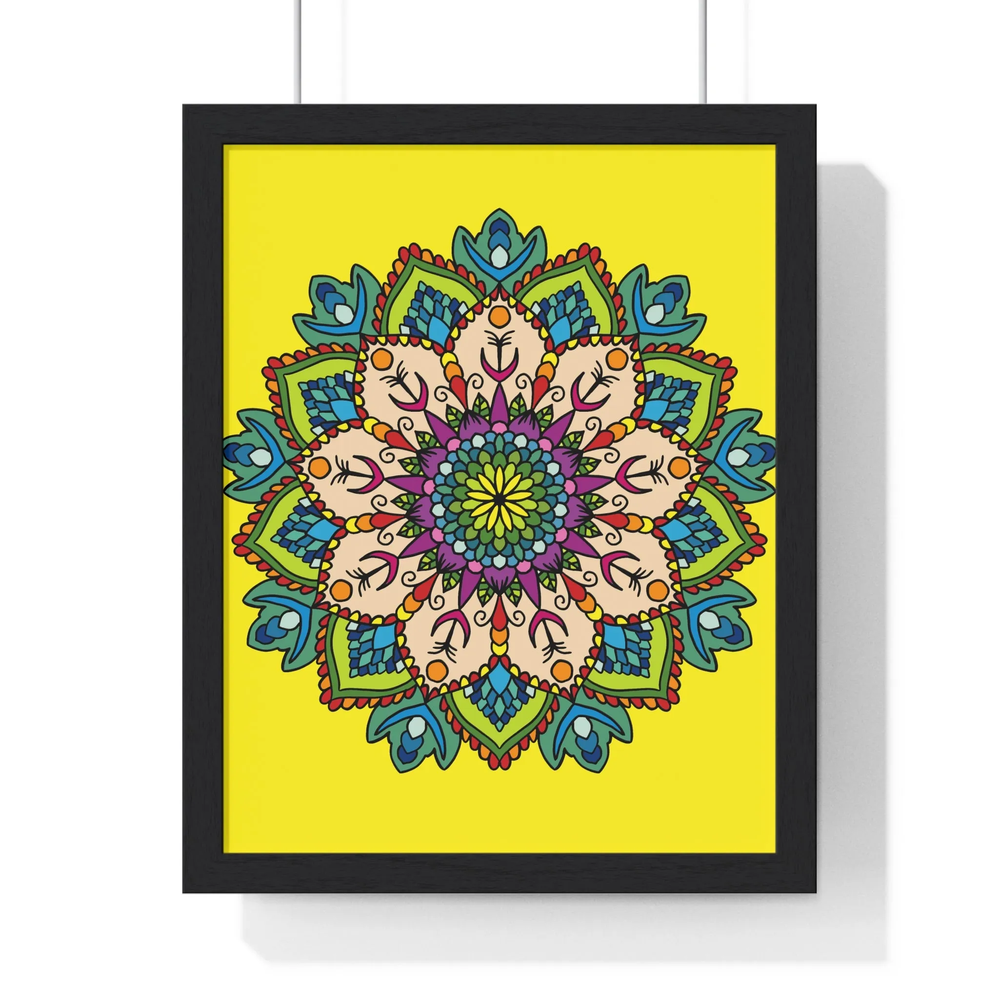 Handmade Mandala Art Vertical Framed Poster - Mindfulness & Yoga