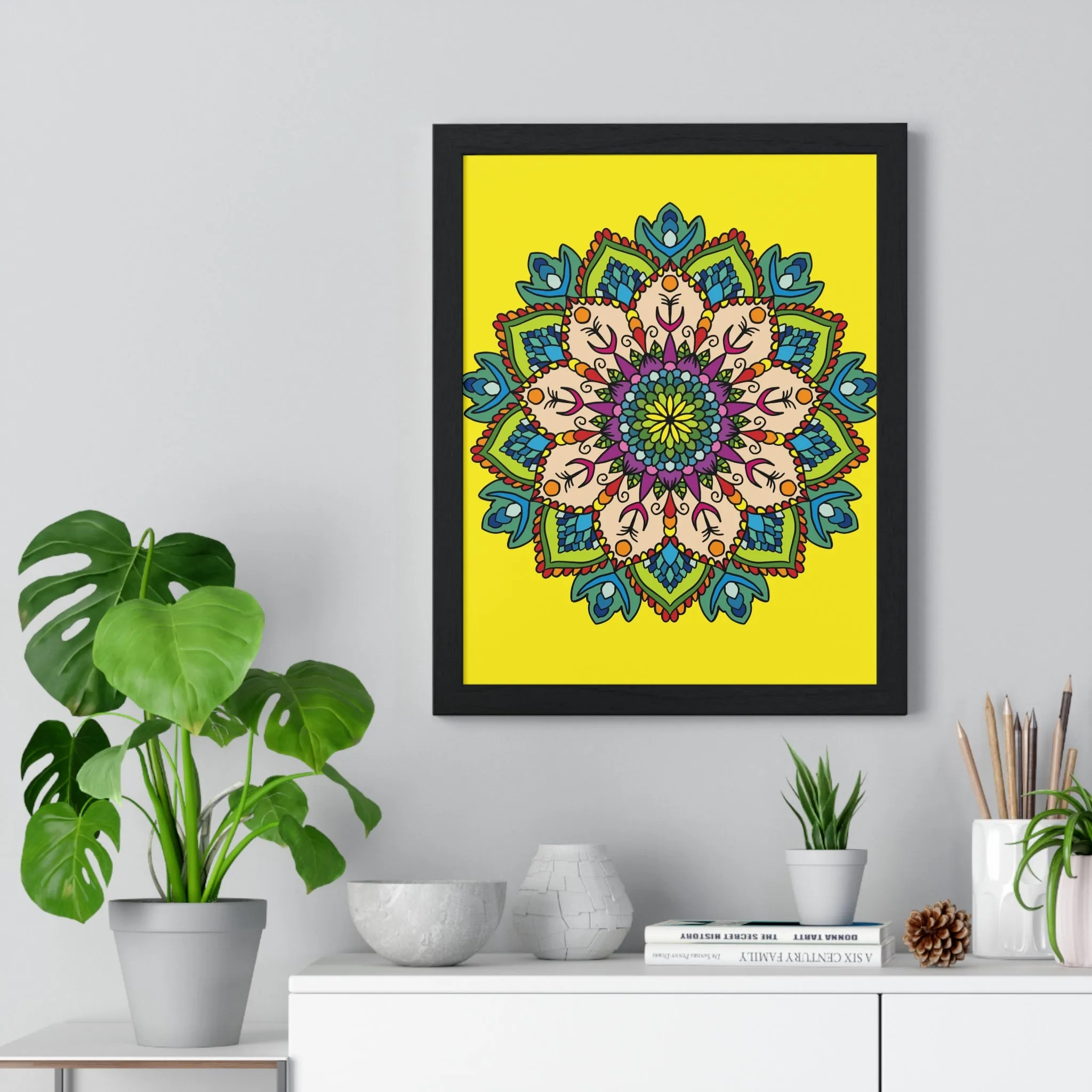 Handmade Mandala Art Vertical Framed Poster - Mindfulness & Yoga