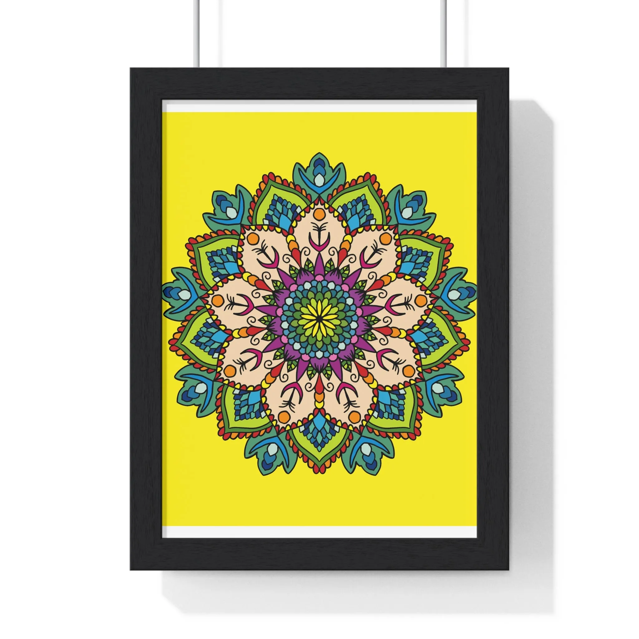 Handmade Mandala Art Vertical Framed Poster - Mindfulness & Yoga